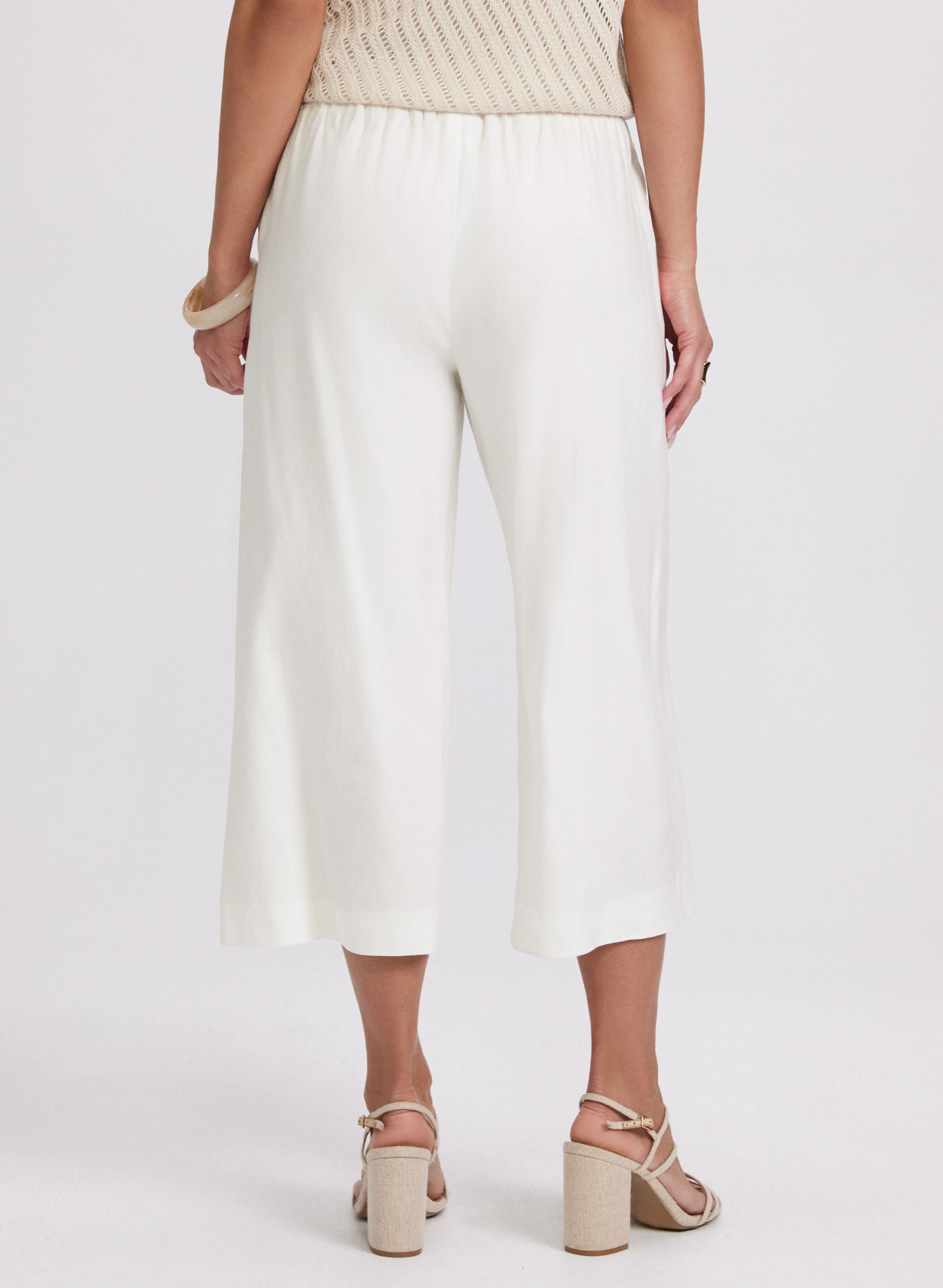 Linen-Blend Wide-Leg Capris - Image 2