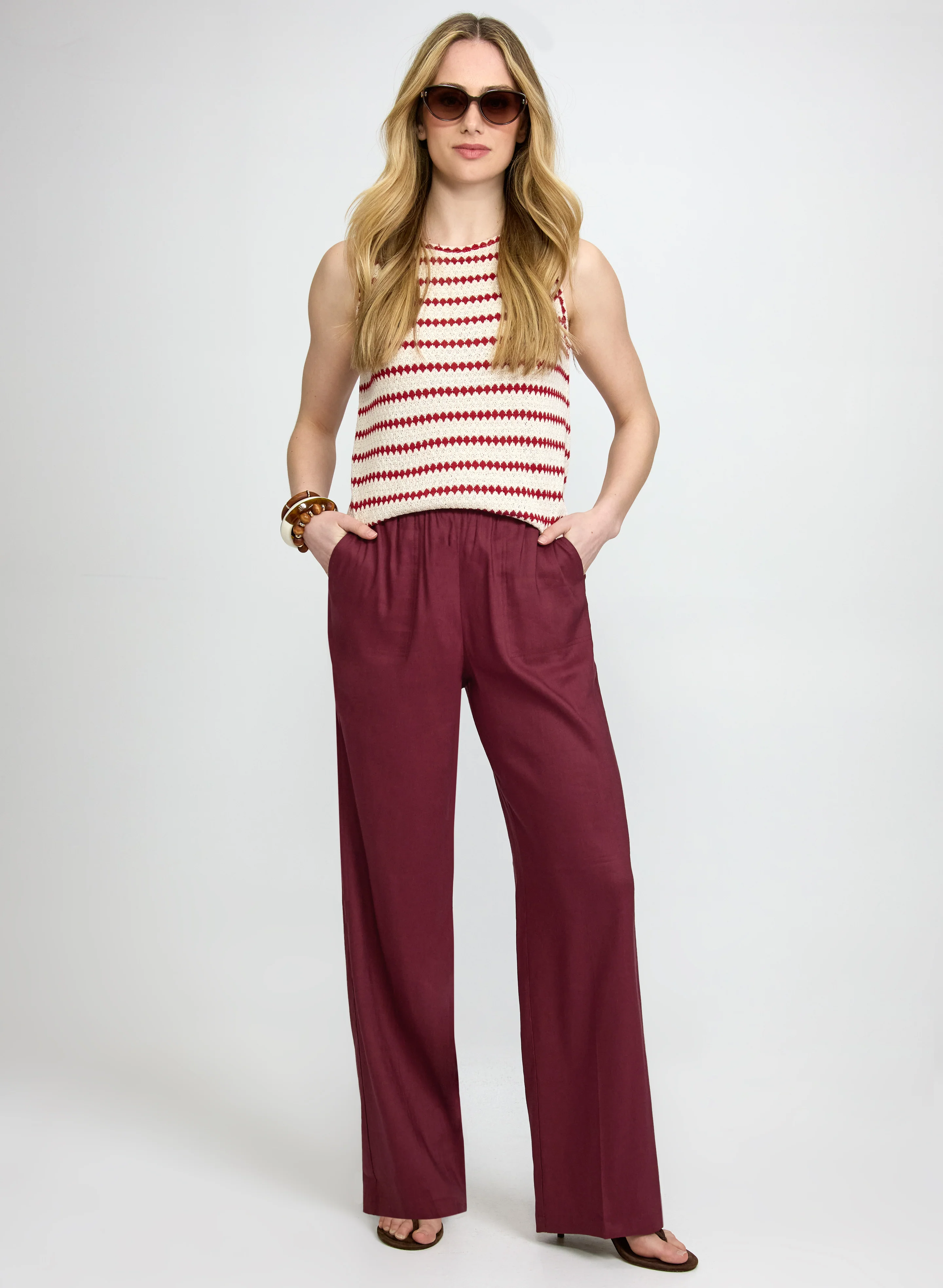 Linen-Blend Wide-Leg Pants - Image 3