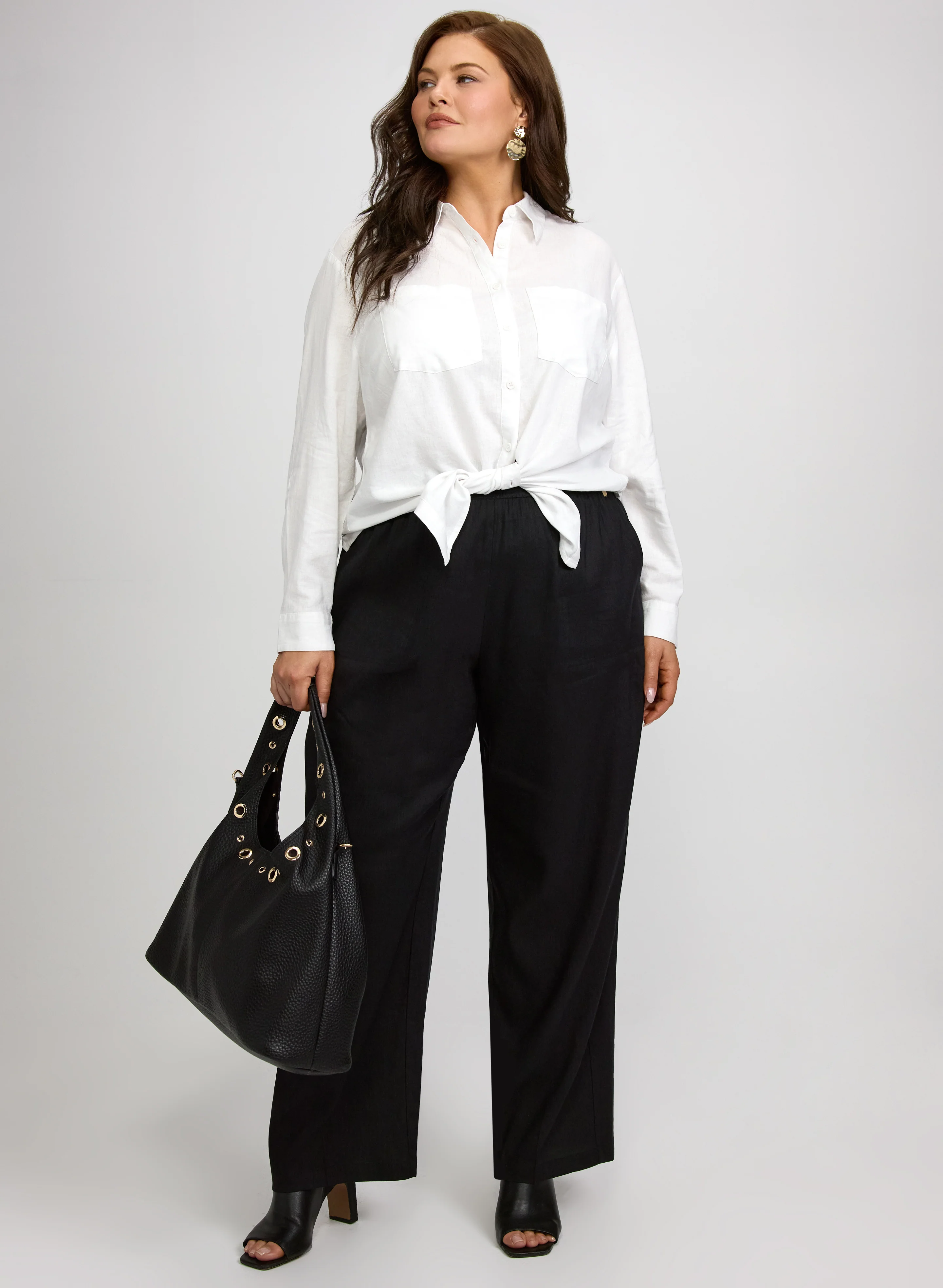 Linen-Blend Wide-Leg Pants - Image 3