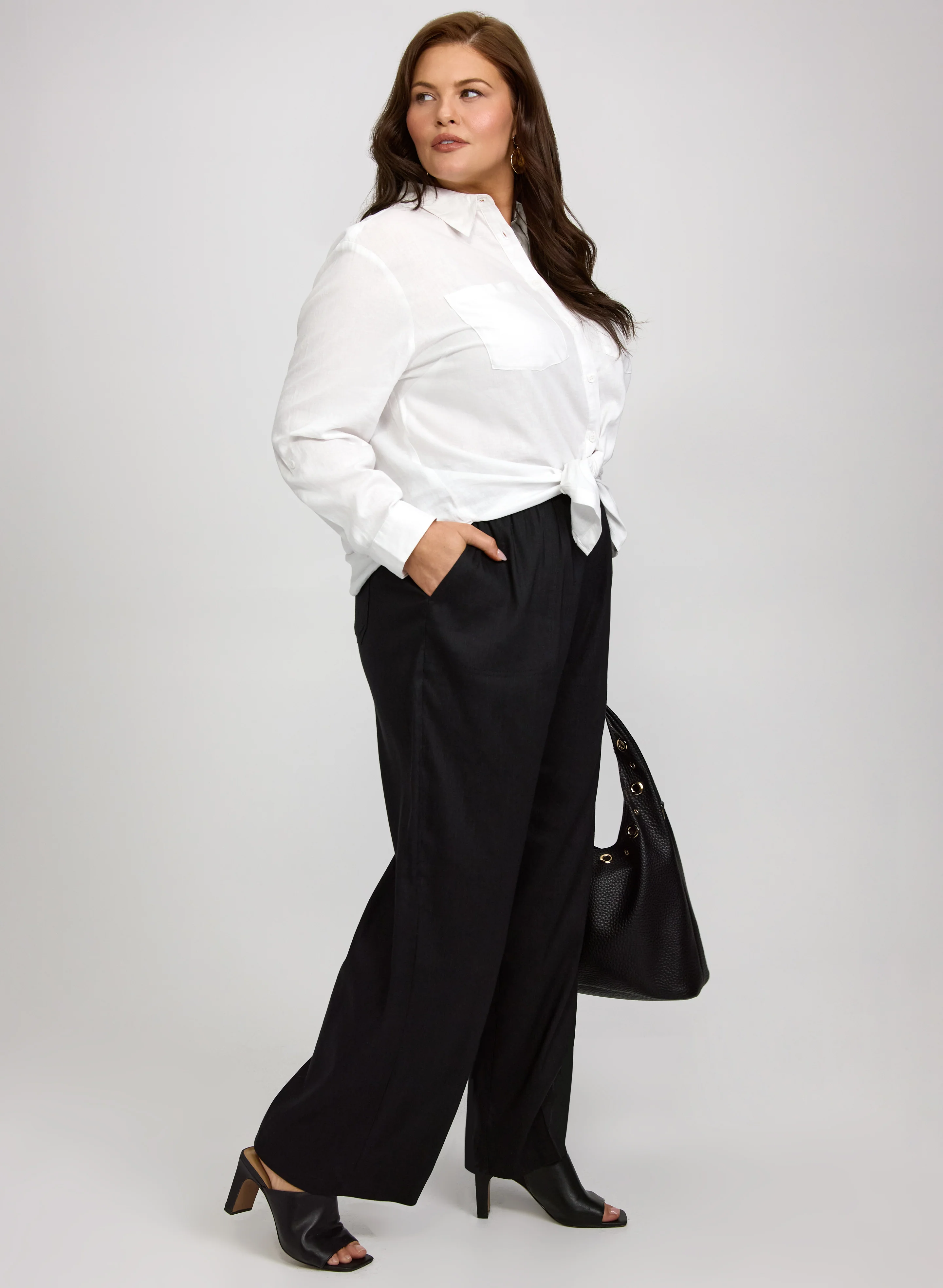 Linen-Blend Wide-Leg Pants - Image 4