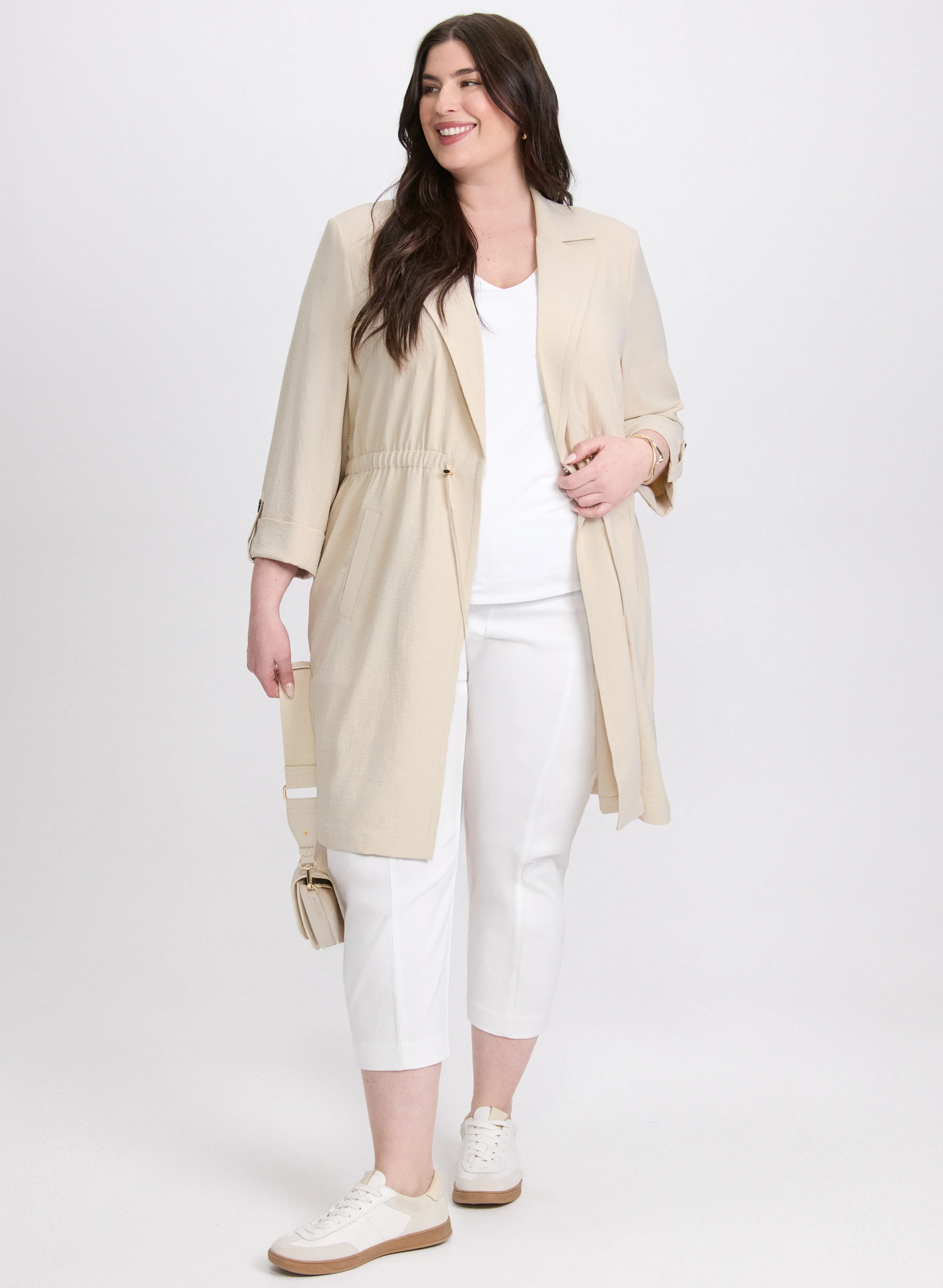 Long Drawstring Waist Jacket - Image 3