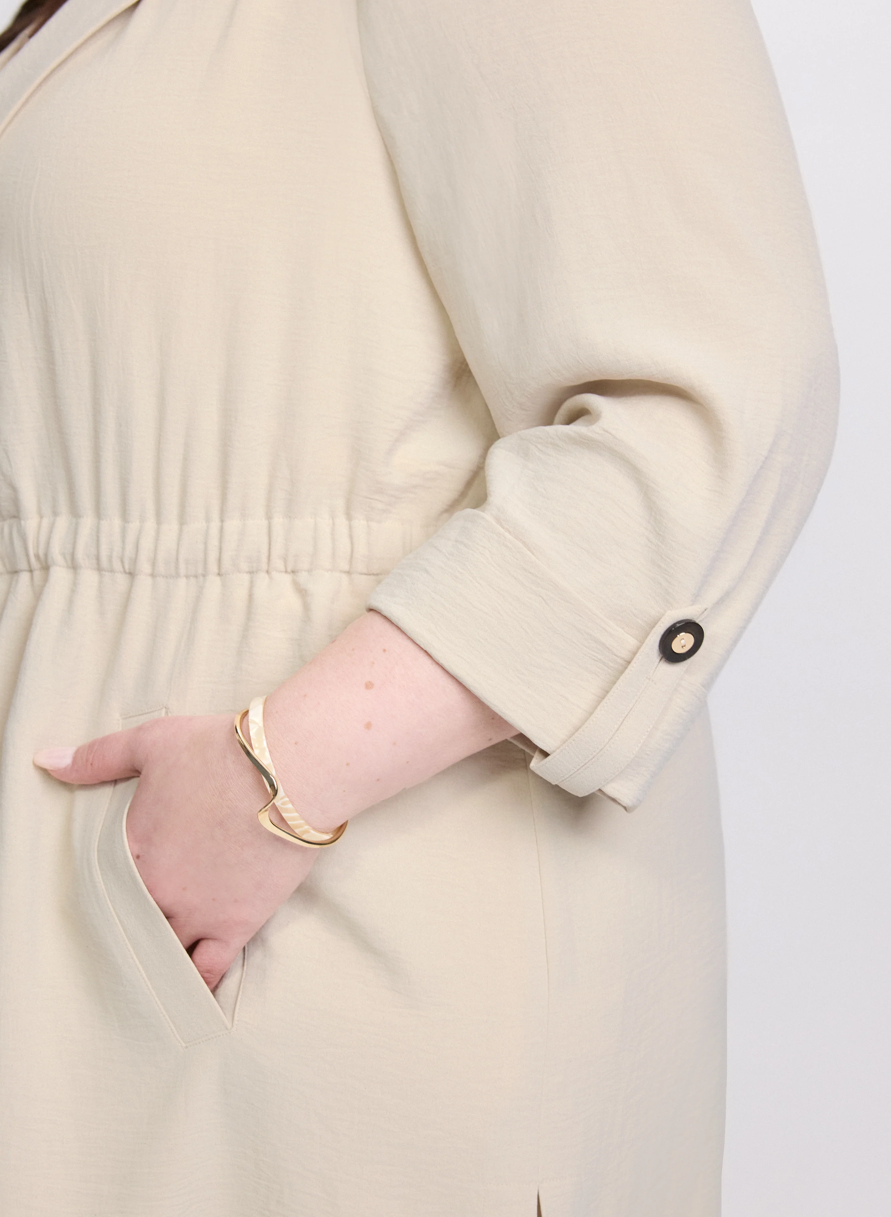 Long Drawstring Waist Jacket - Image 5