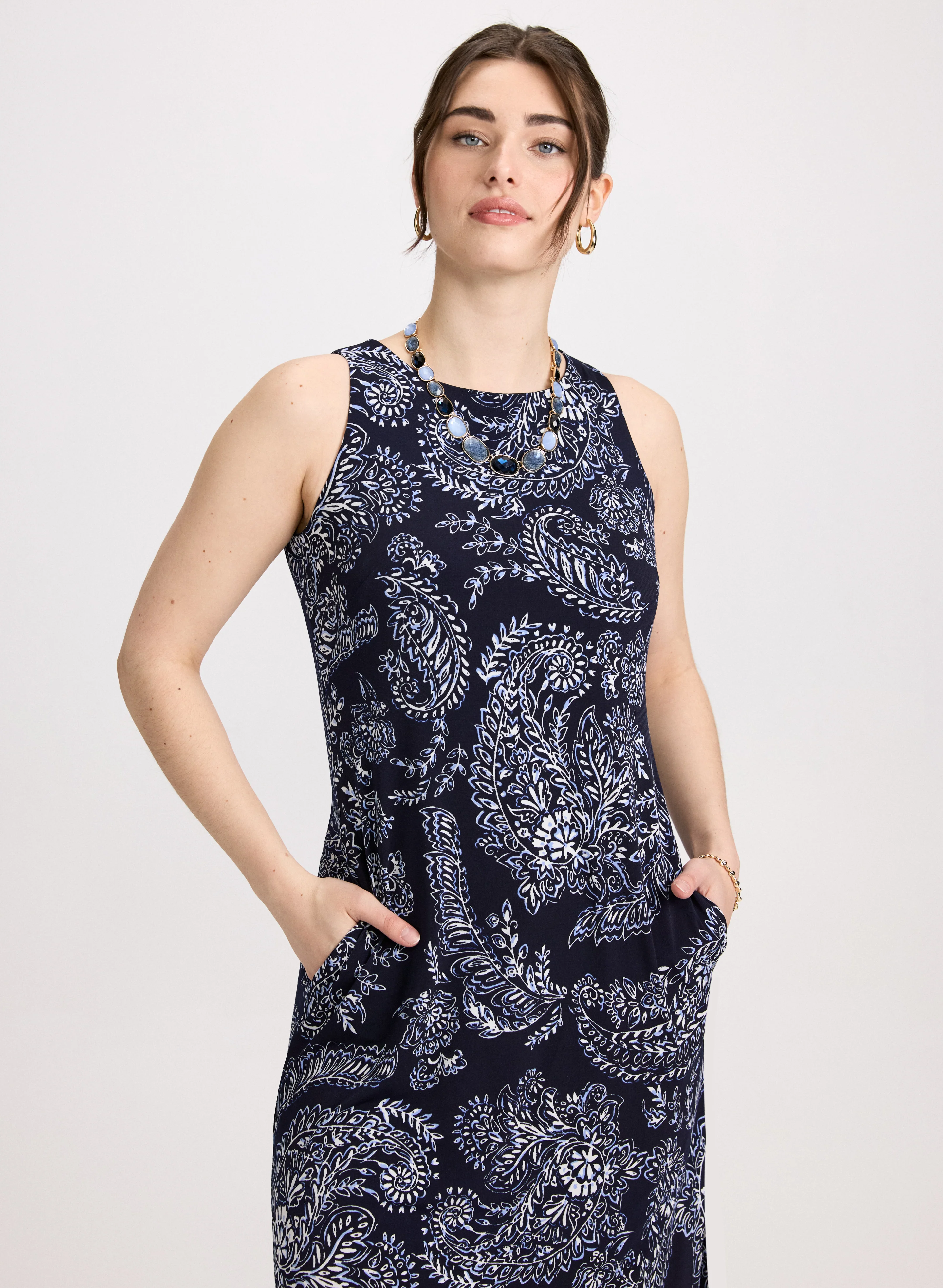 Long Paisley Print Dress - Image 4