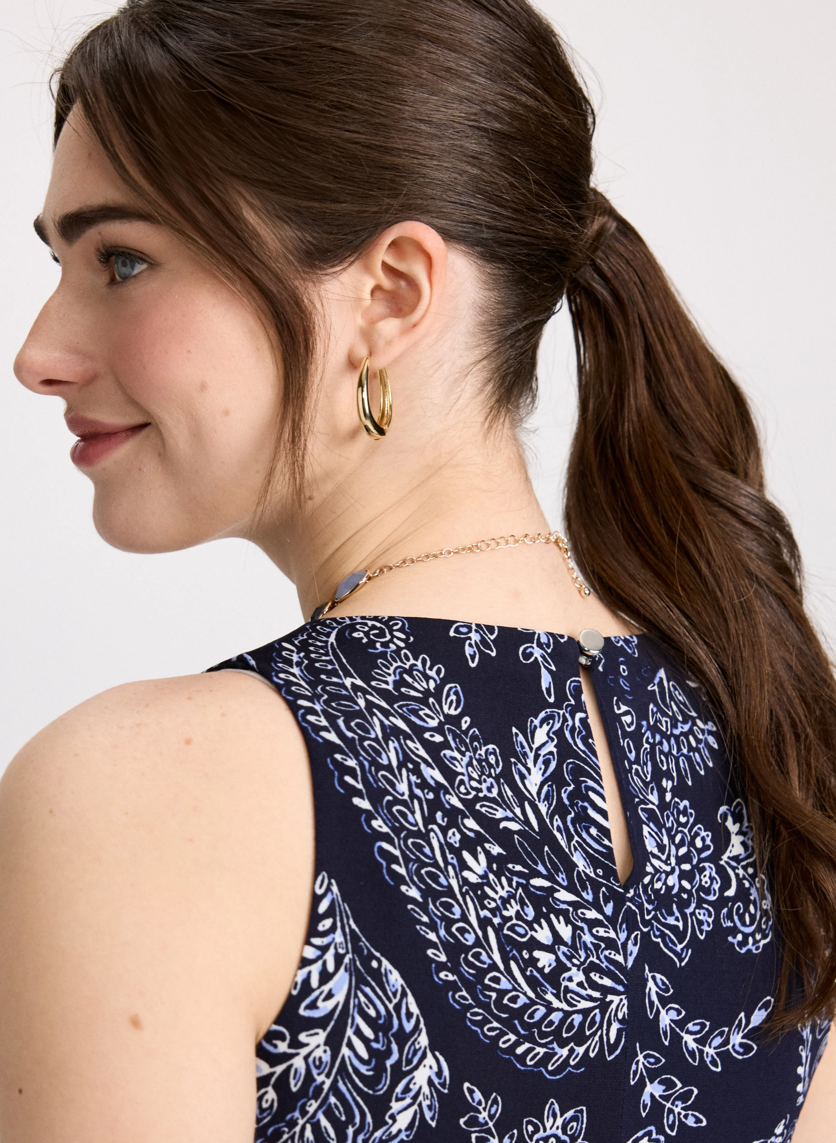 Long Paisley Print Dress - Image 5