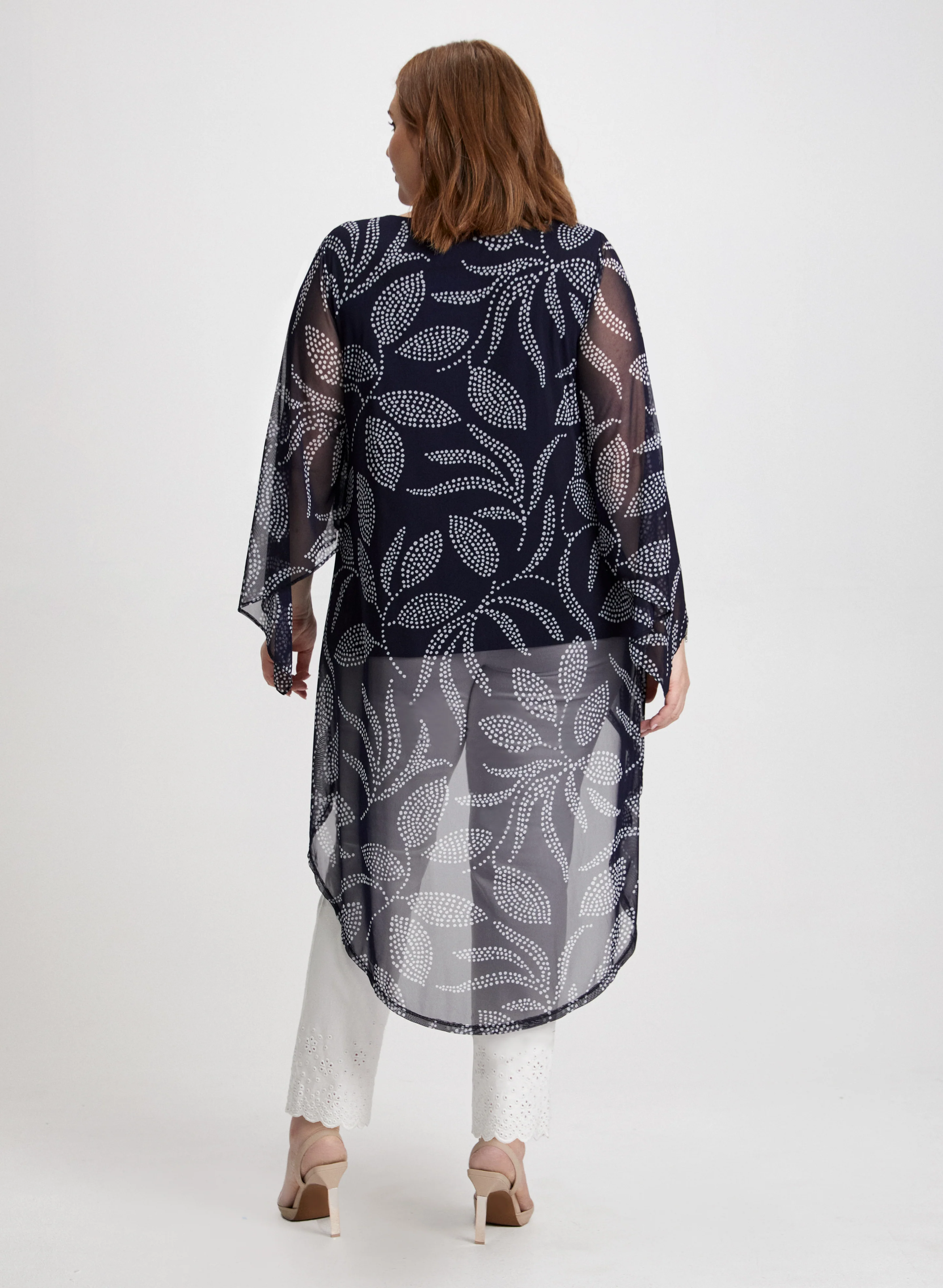 Leaf Print Asymmetric Tunic - Image 3