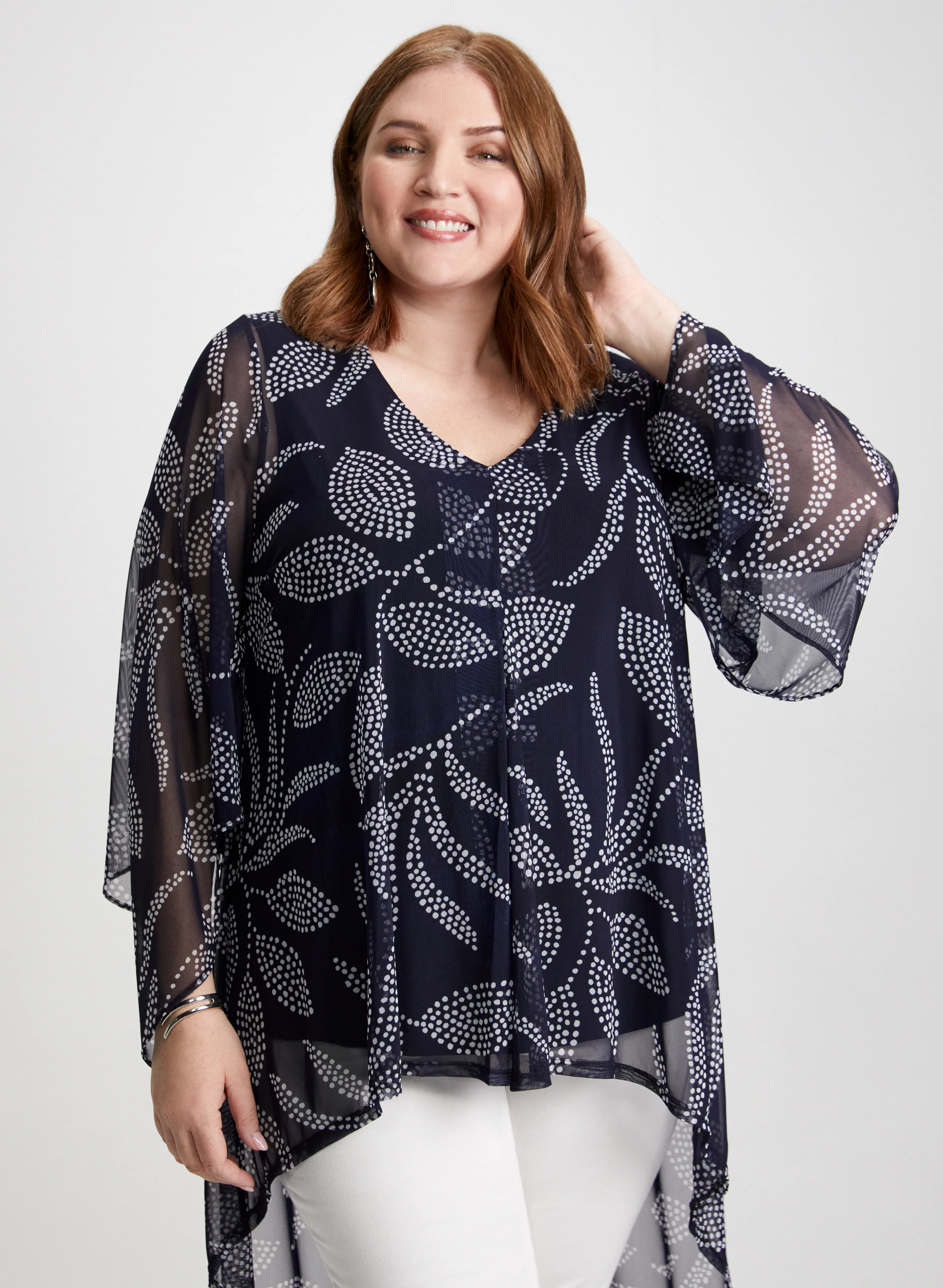 Leaf Print Asymmetric Tunic - Image 5