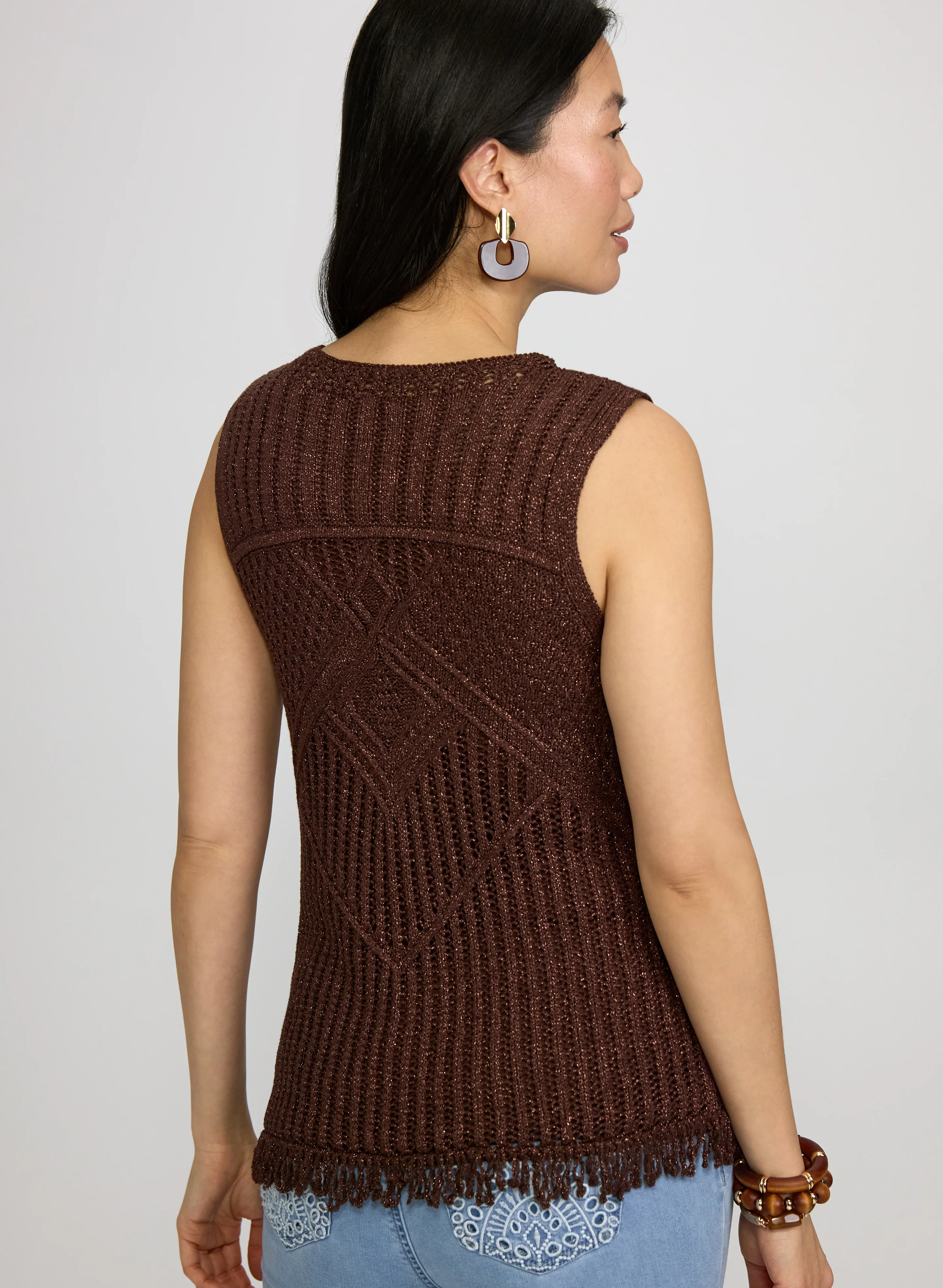 Lurex Fringe Detail Knit - Image 4