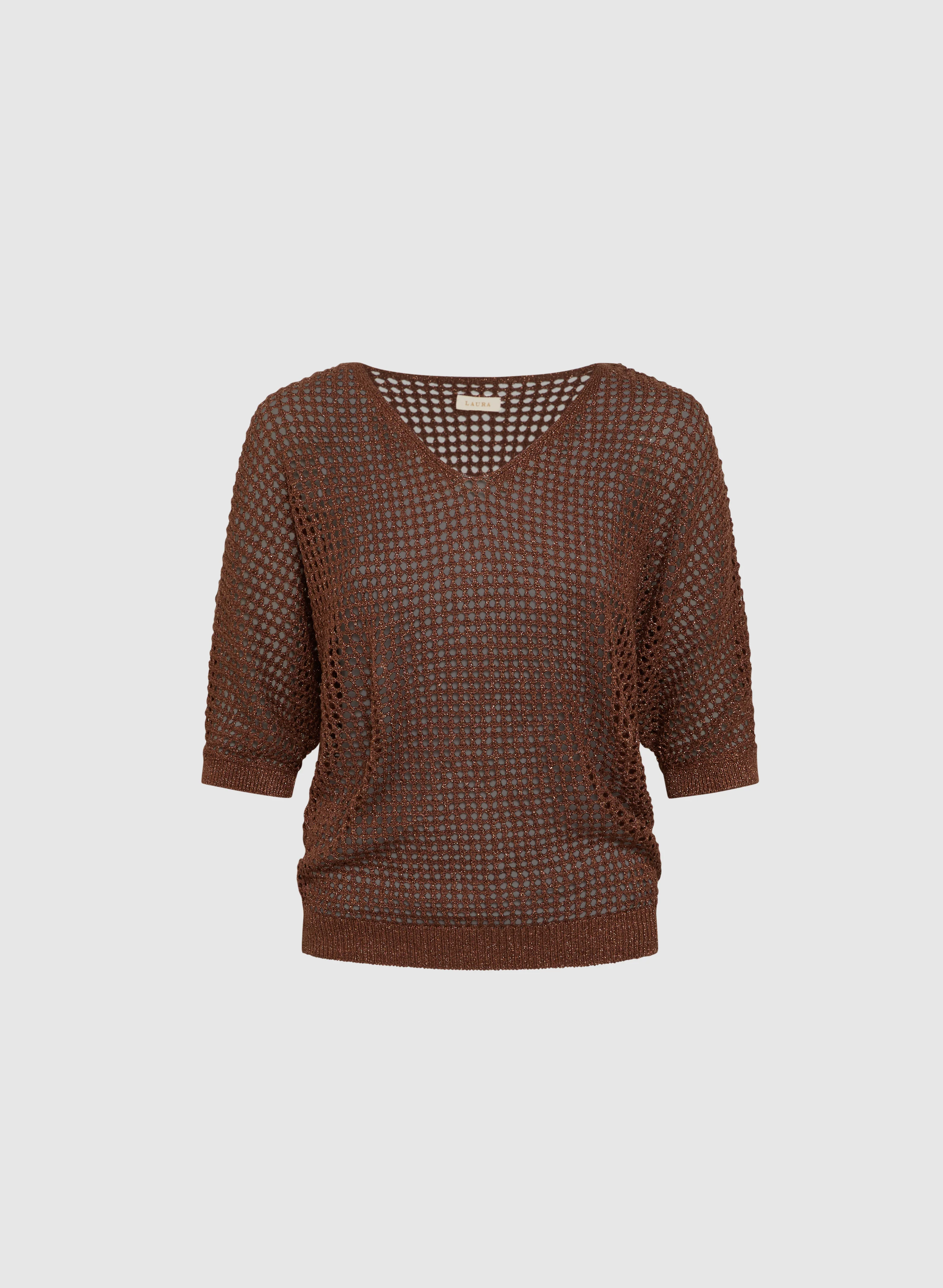 Lurex Open Knit Pullover - Image 5