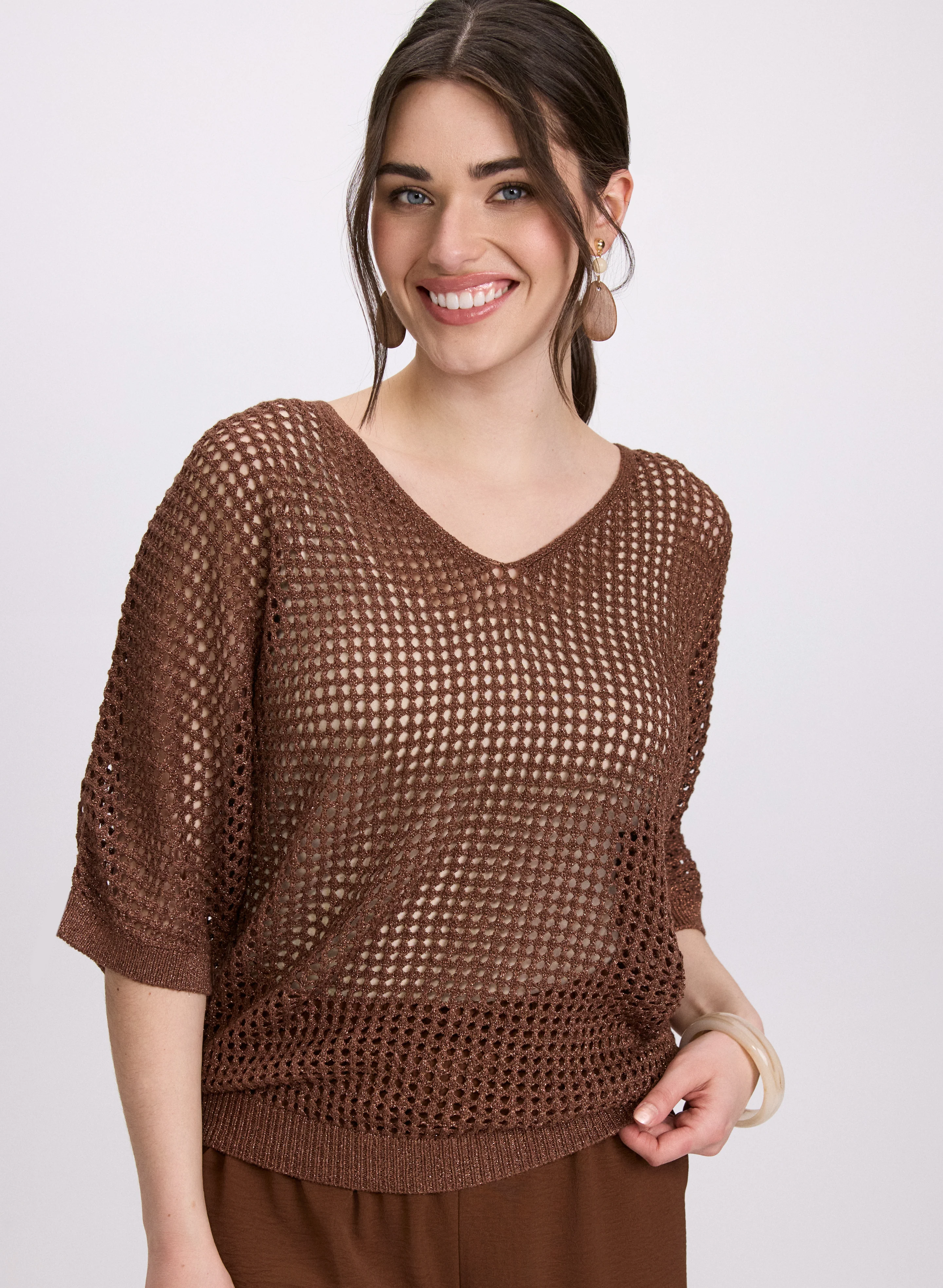 Lurex Open Knit Pullover - Image 7