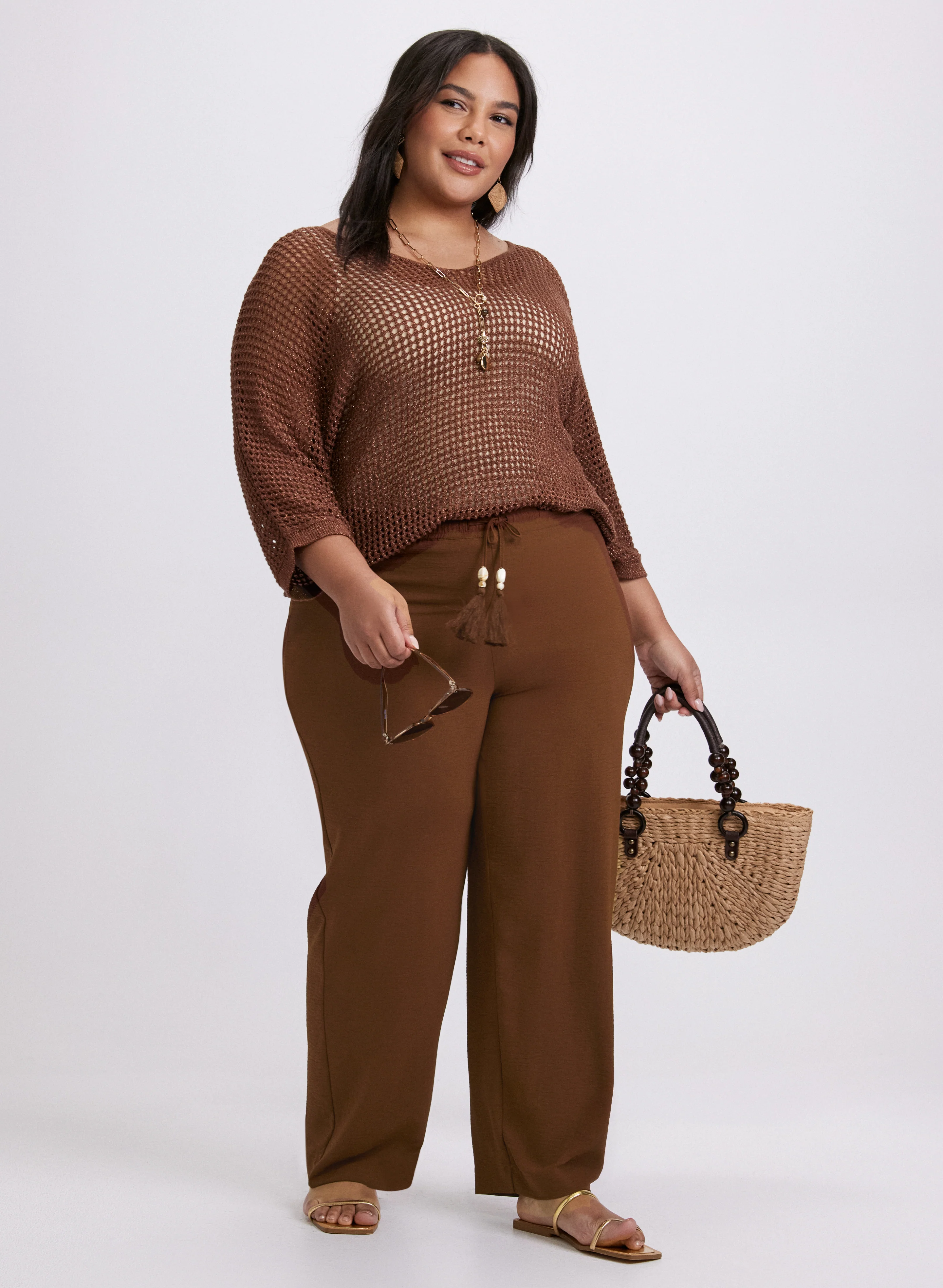 Lurex Open Knit Sweater - Image 2