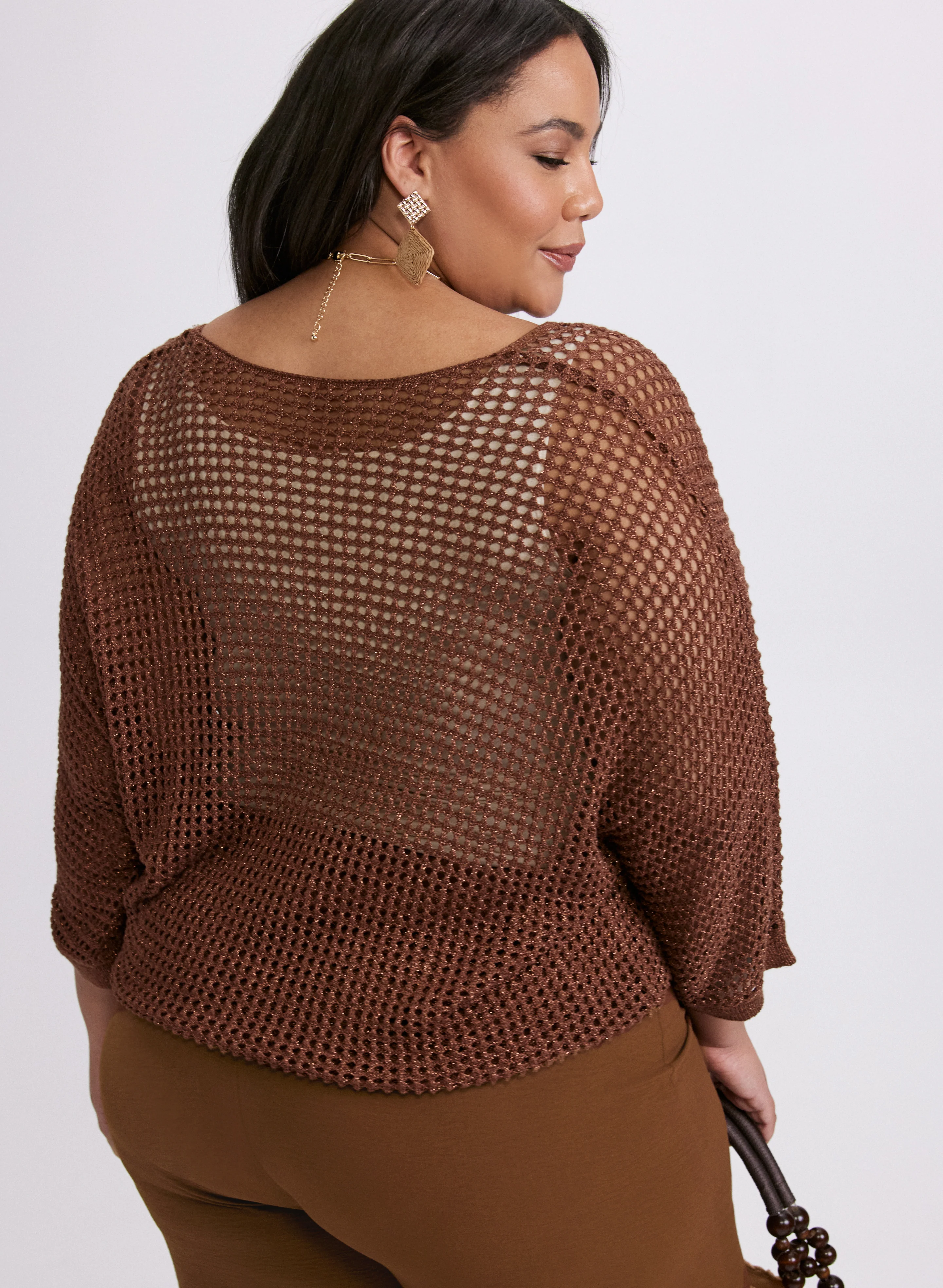 Lurex Open Knit Sweater - Image 3