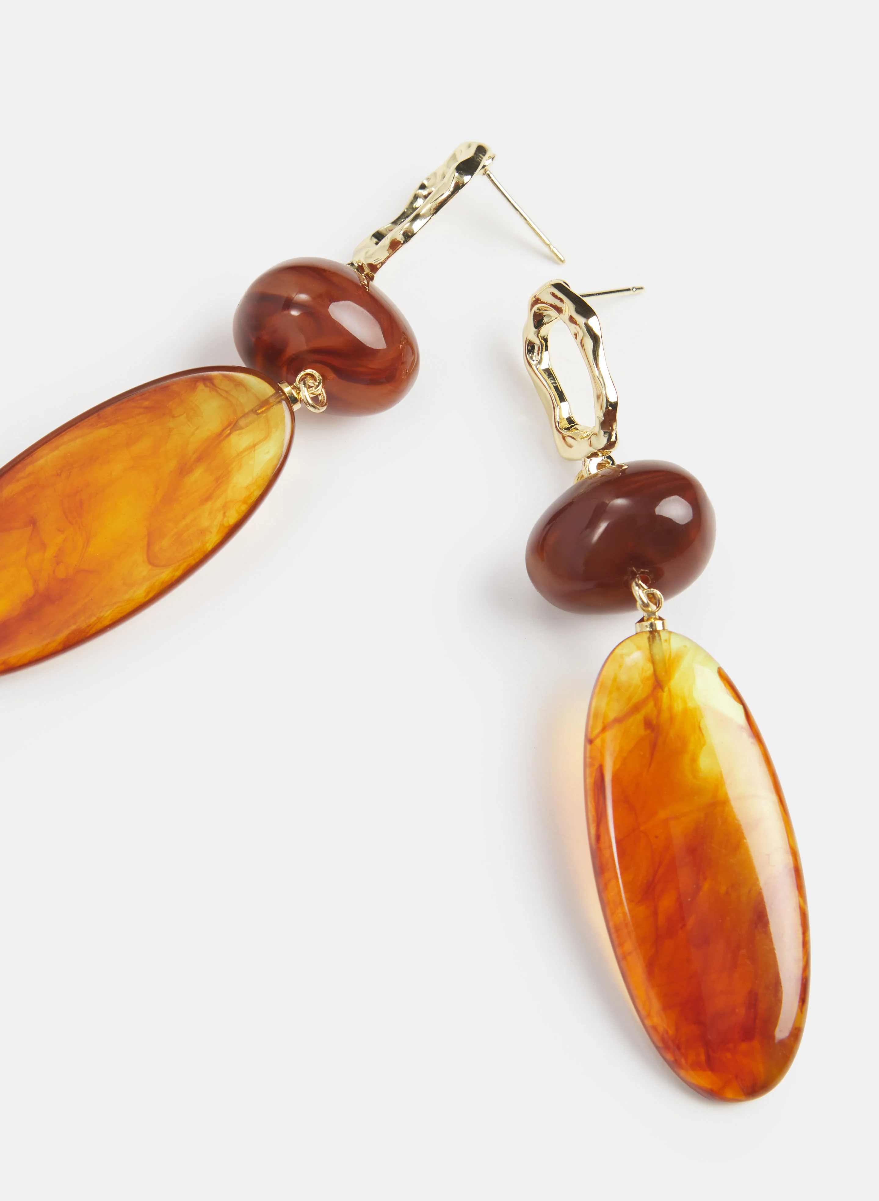 Marbled Resin Drop Earrings - Image 2