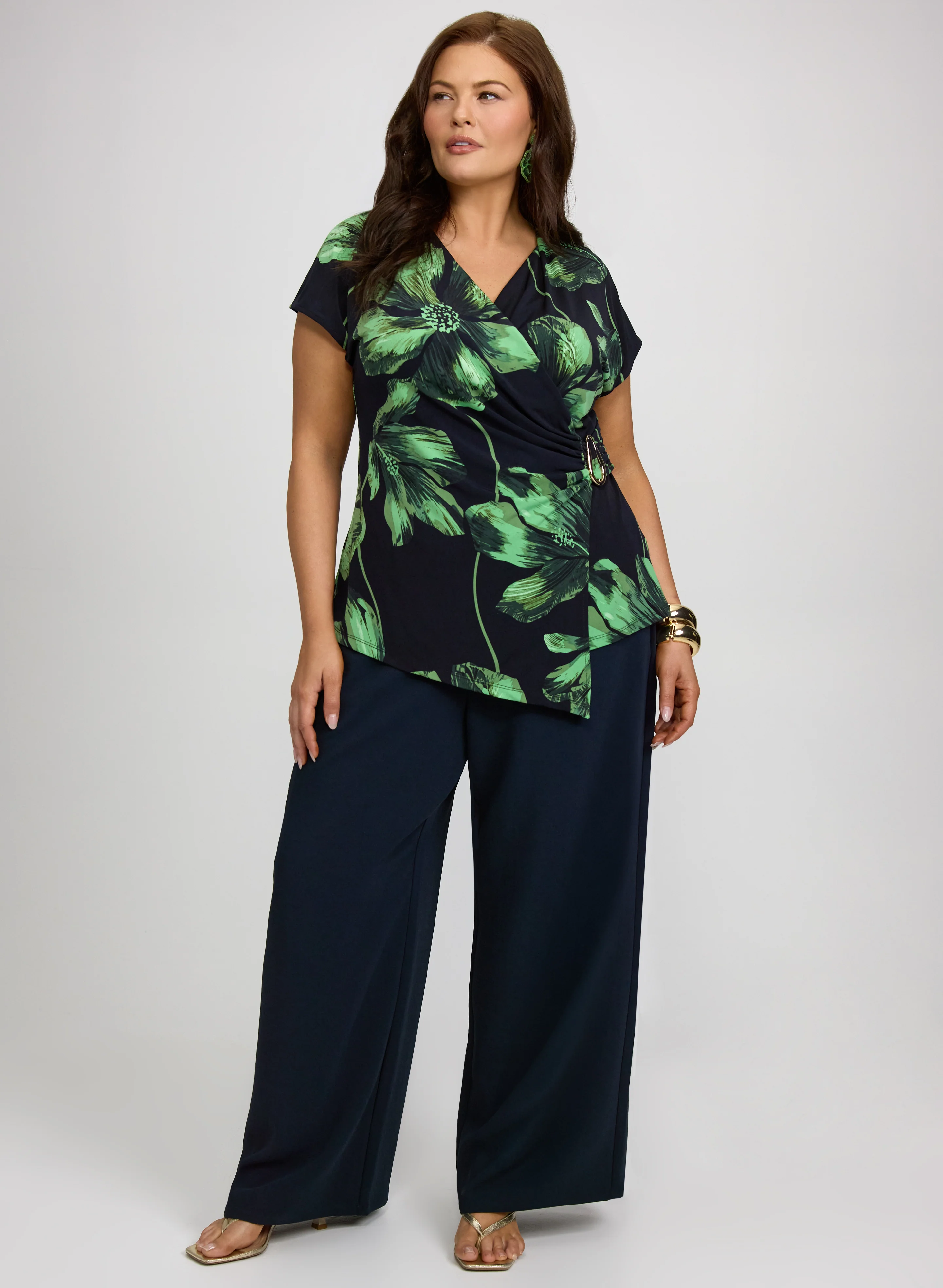 Melanie Lyne - Floral Faux-Wrap Top - Image 3