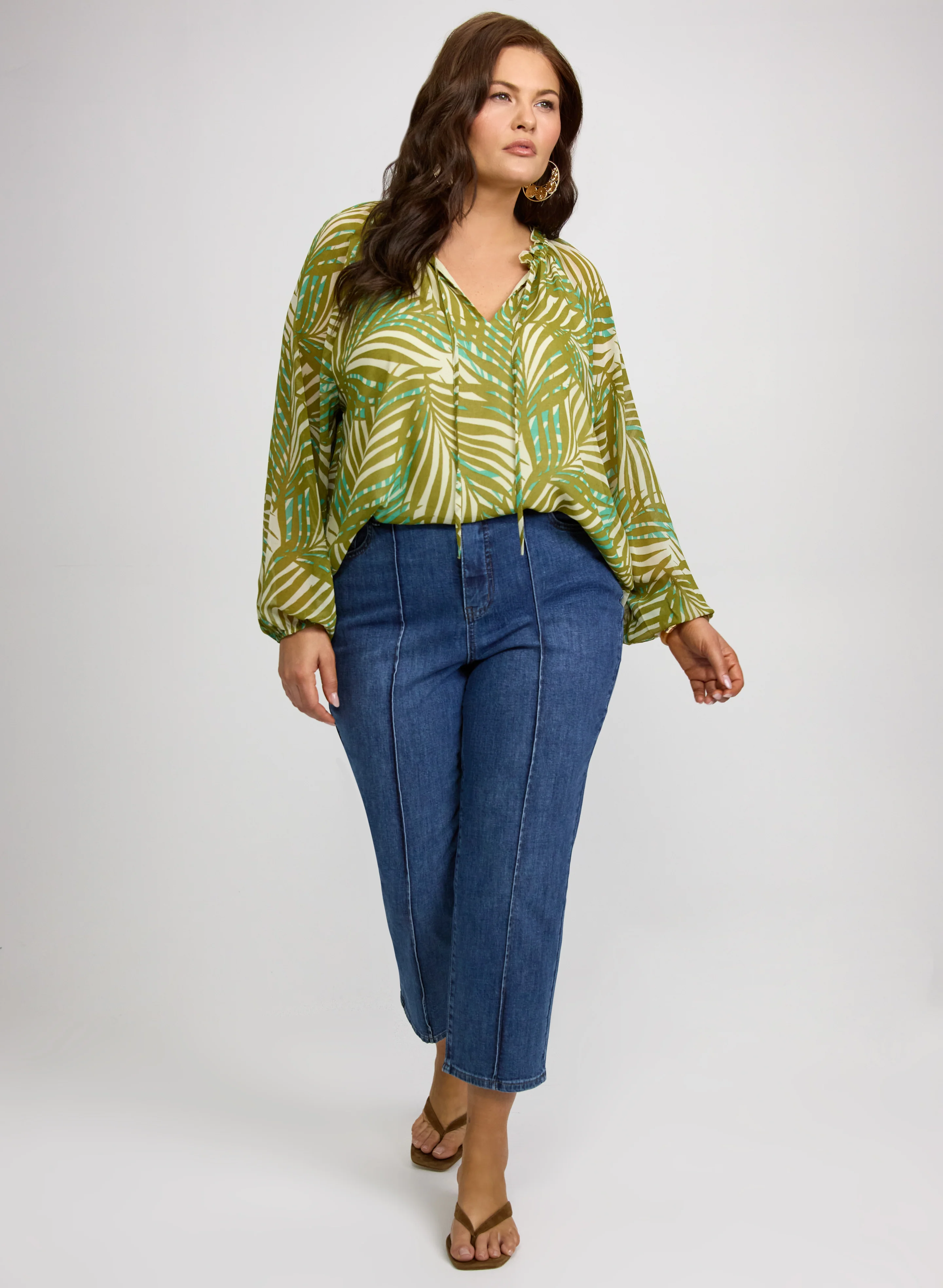 Melanie Lyne - Frilled Palm Print Blouse - Image 3