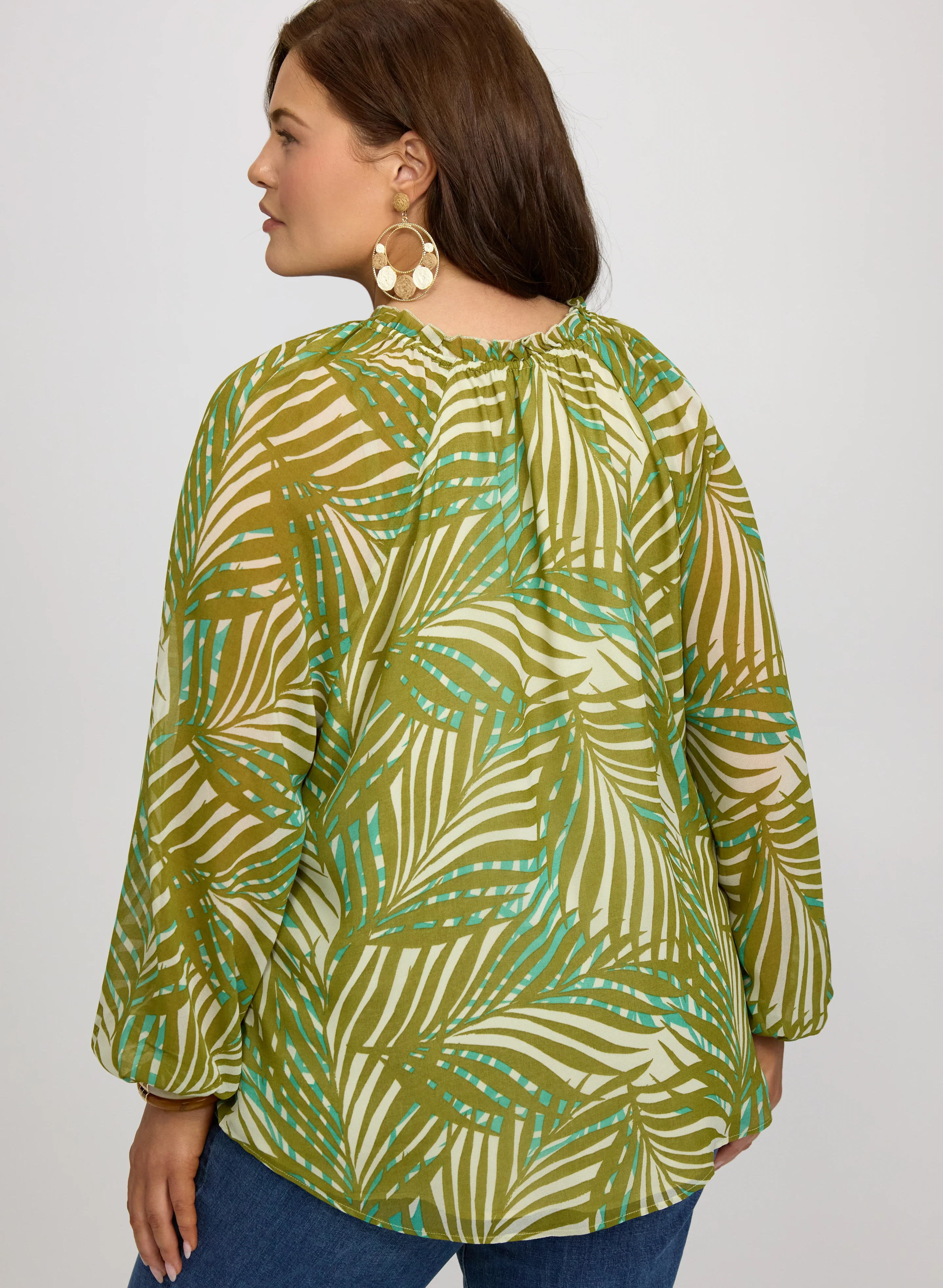 Melanie Lyne - Frilled Palm Print Blouse - Image 5