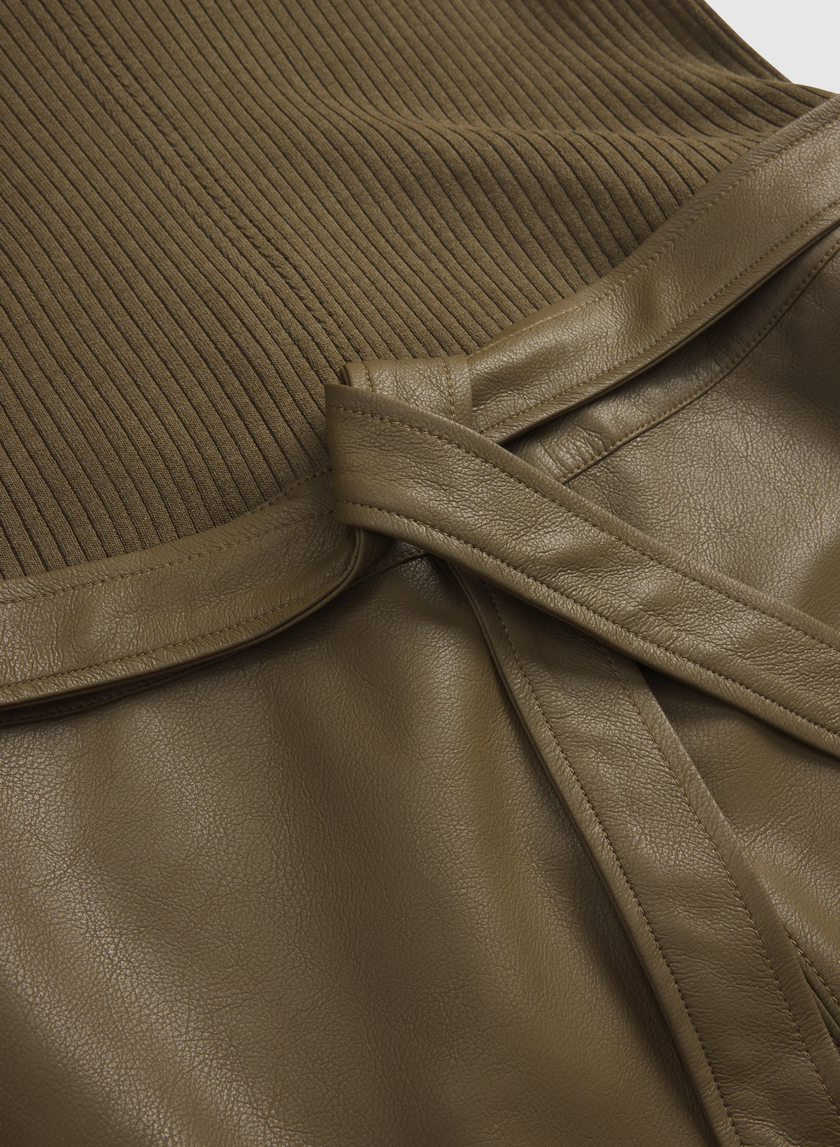 Melanie Lyne - Knit & Vegan Leather Dress - Image 7