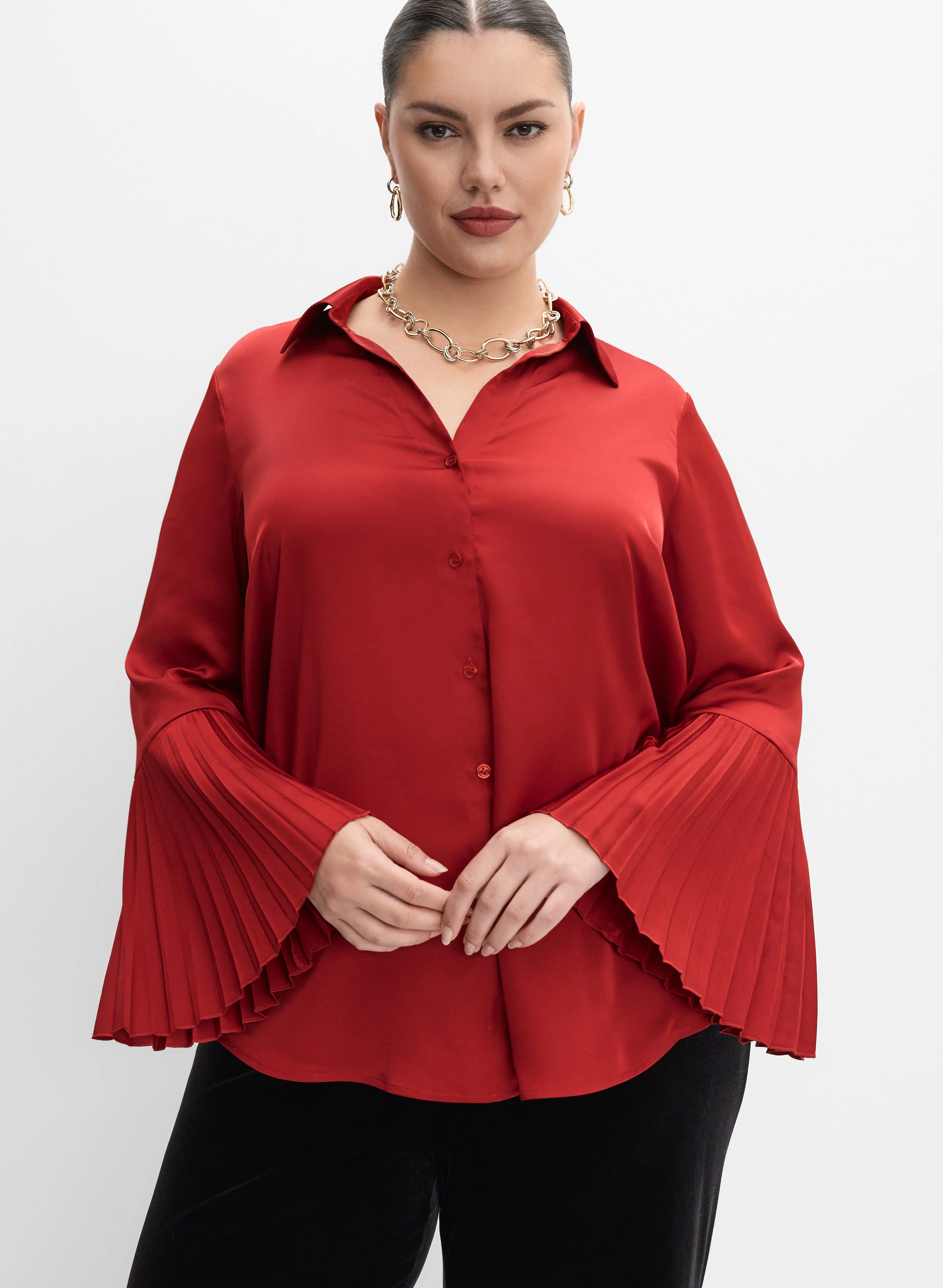 Melanie Lyne - Plissé Sleeve Blouse - Image 6