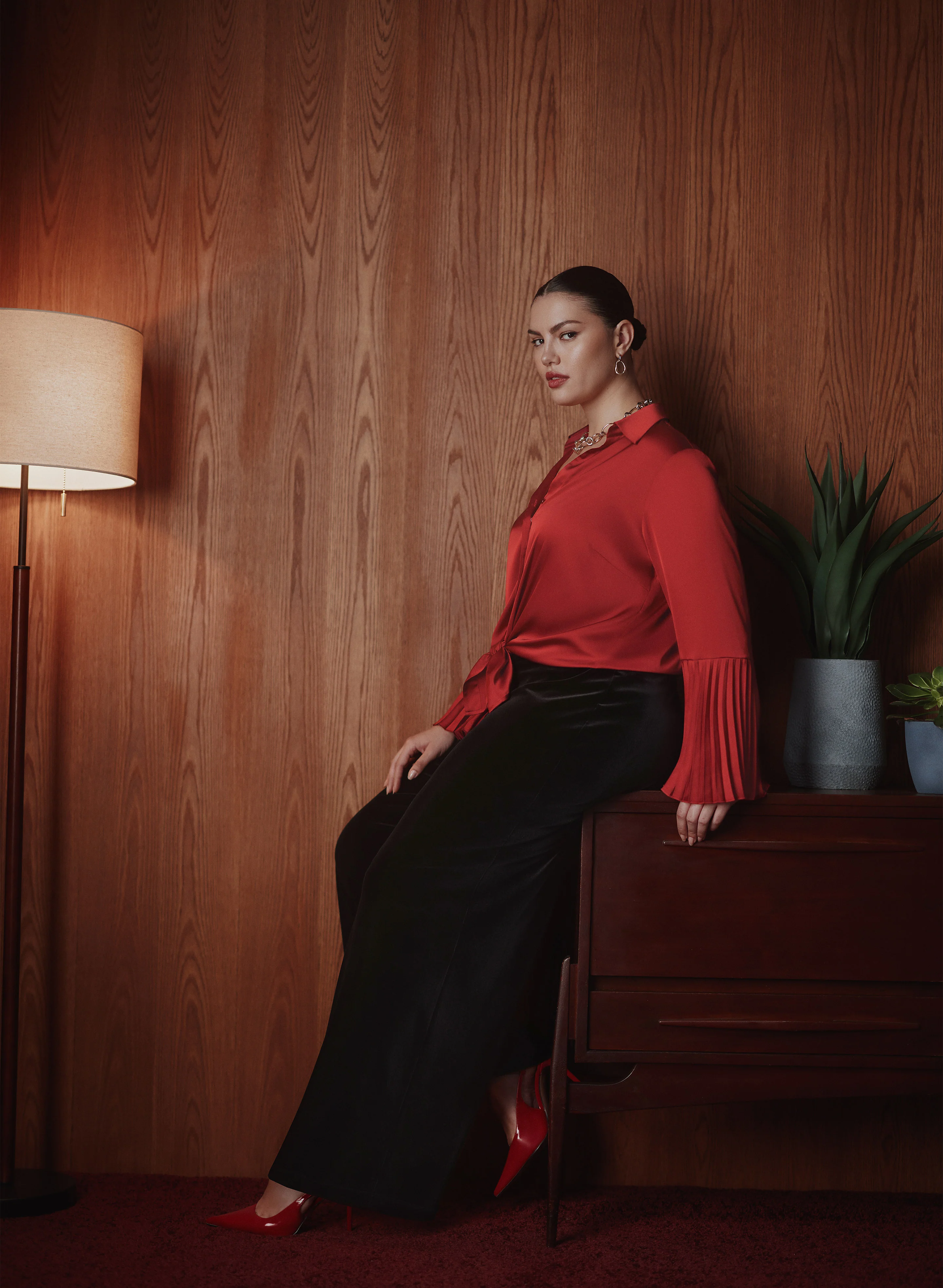 Melanie Lyne - Velvet Wide-Leg Pants - Image 3