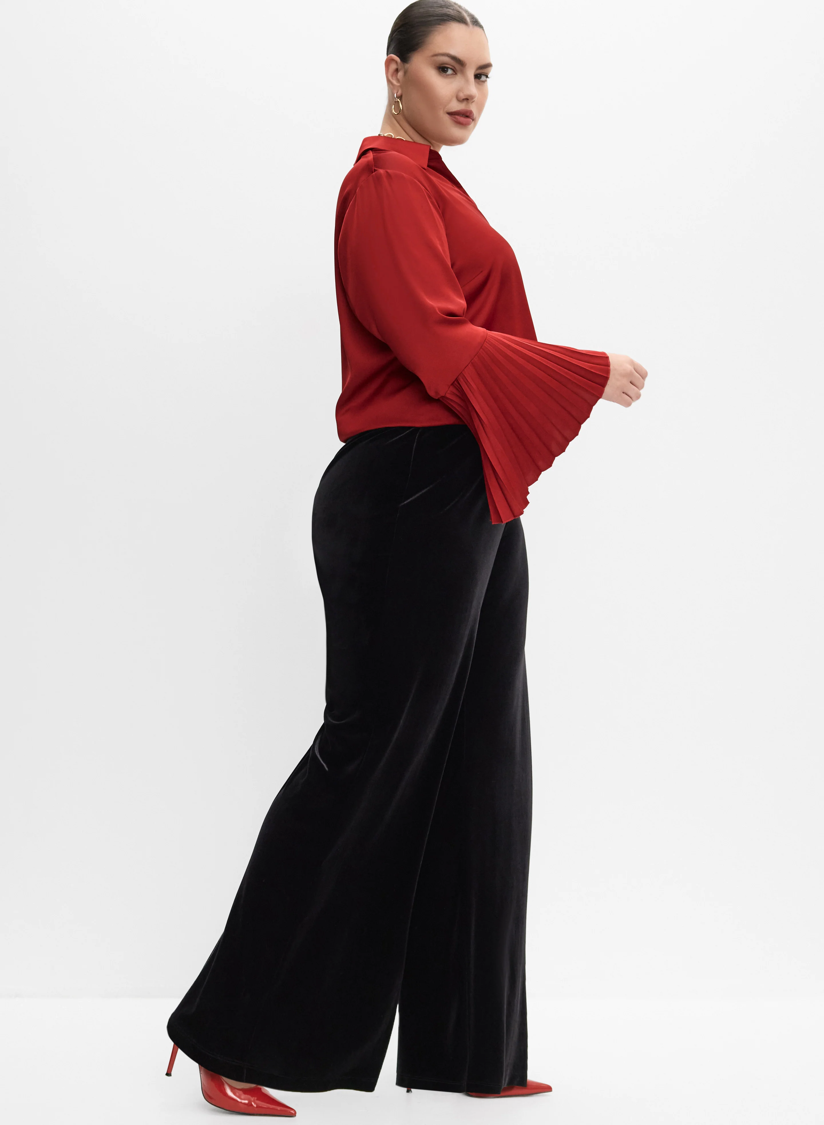 Melanie Lyne - Velvet Wide-Leg Pants - Image 5