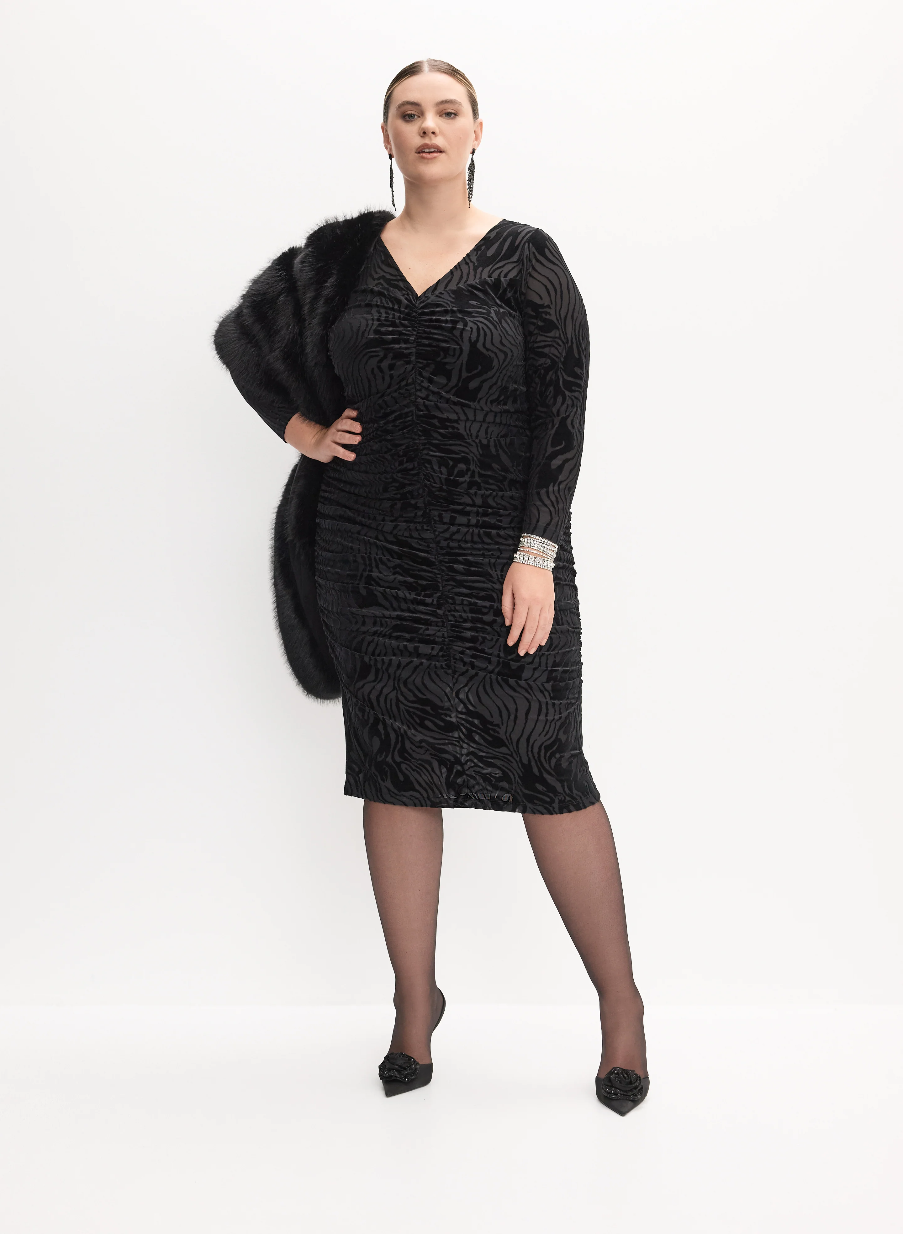 Melanie Lyne - Velvet Zebra Print Dress - Image 5