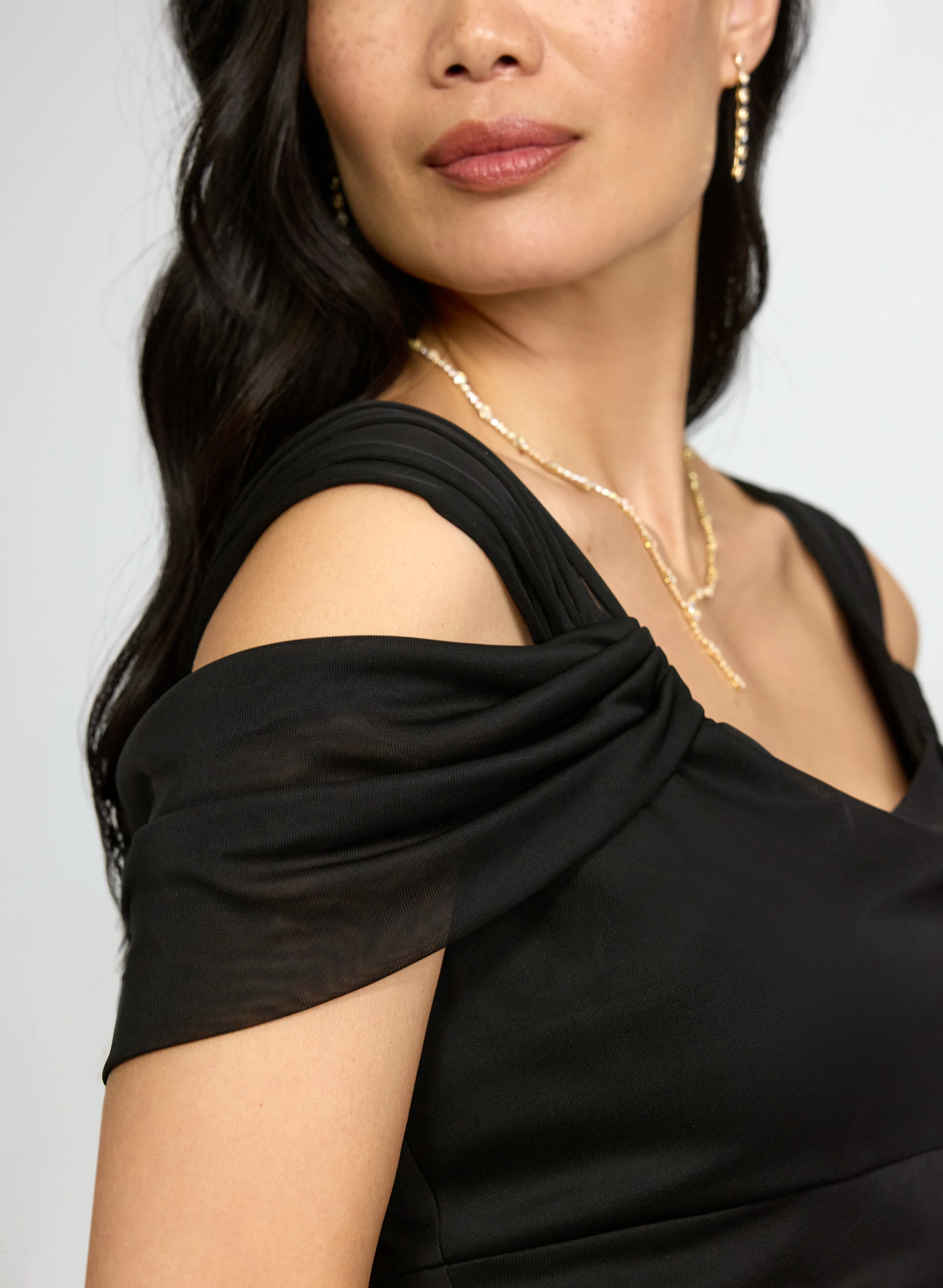 Mesh Cowl Neck Dress - Image 3