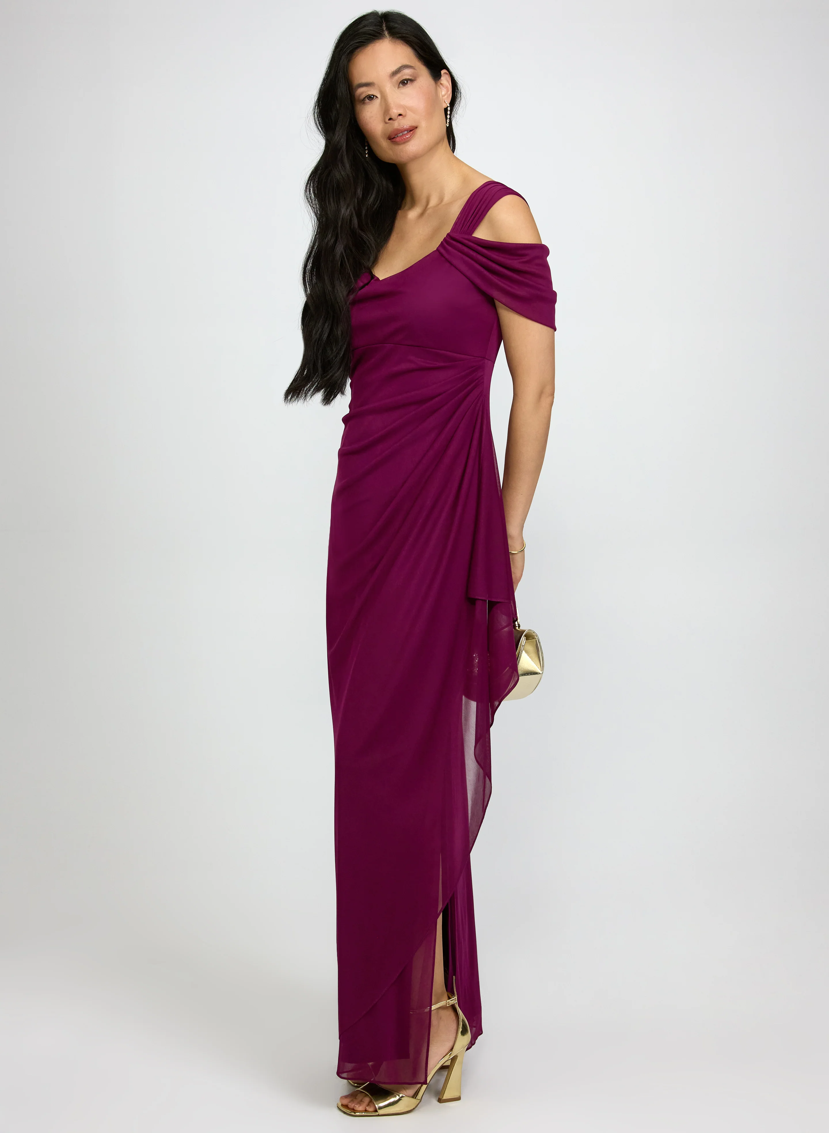 Mesh Cowl Neck Dress - Image 2