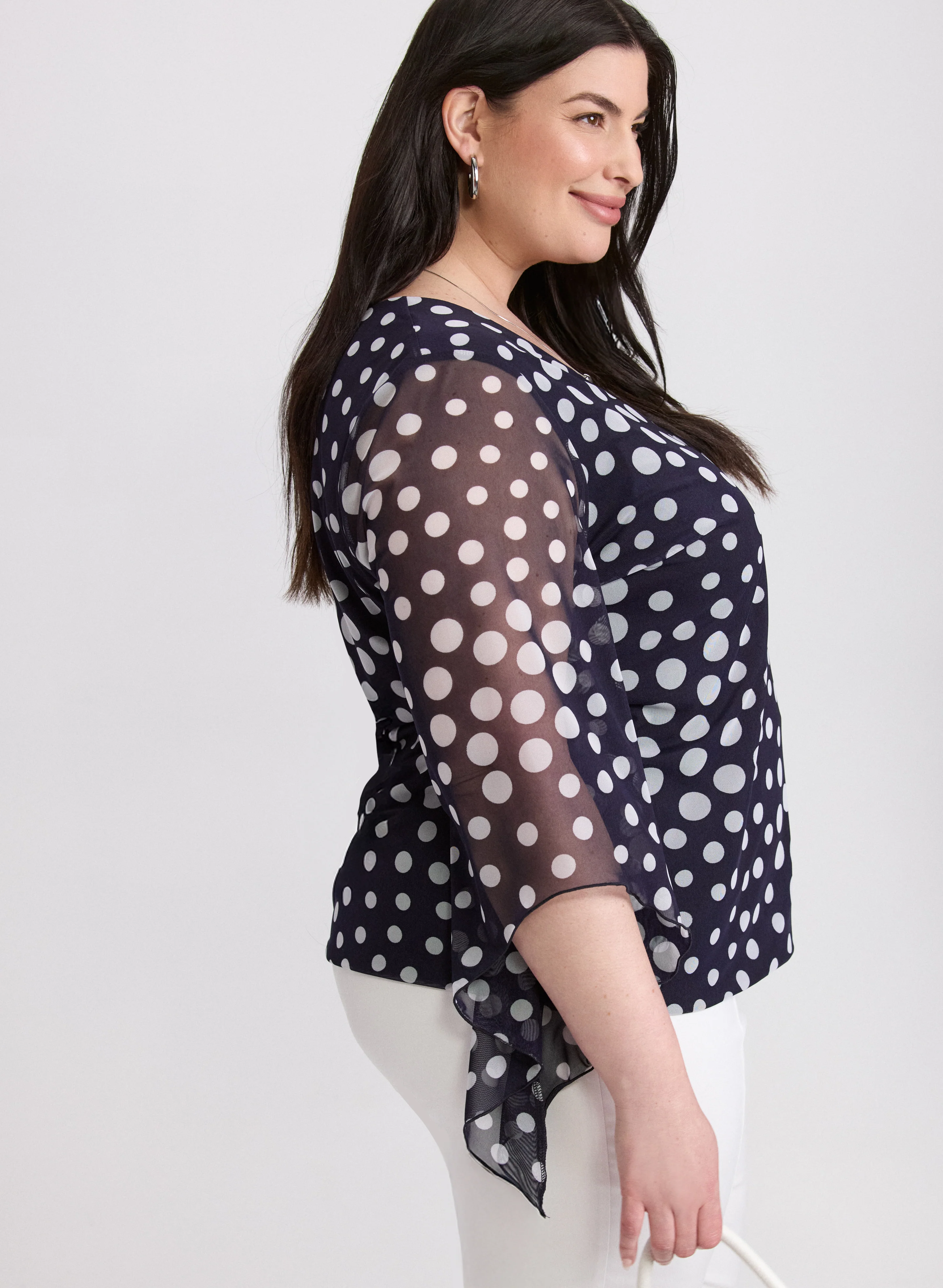 Mesh Polka Dot Top - Image 4