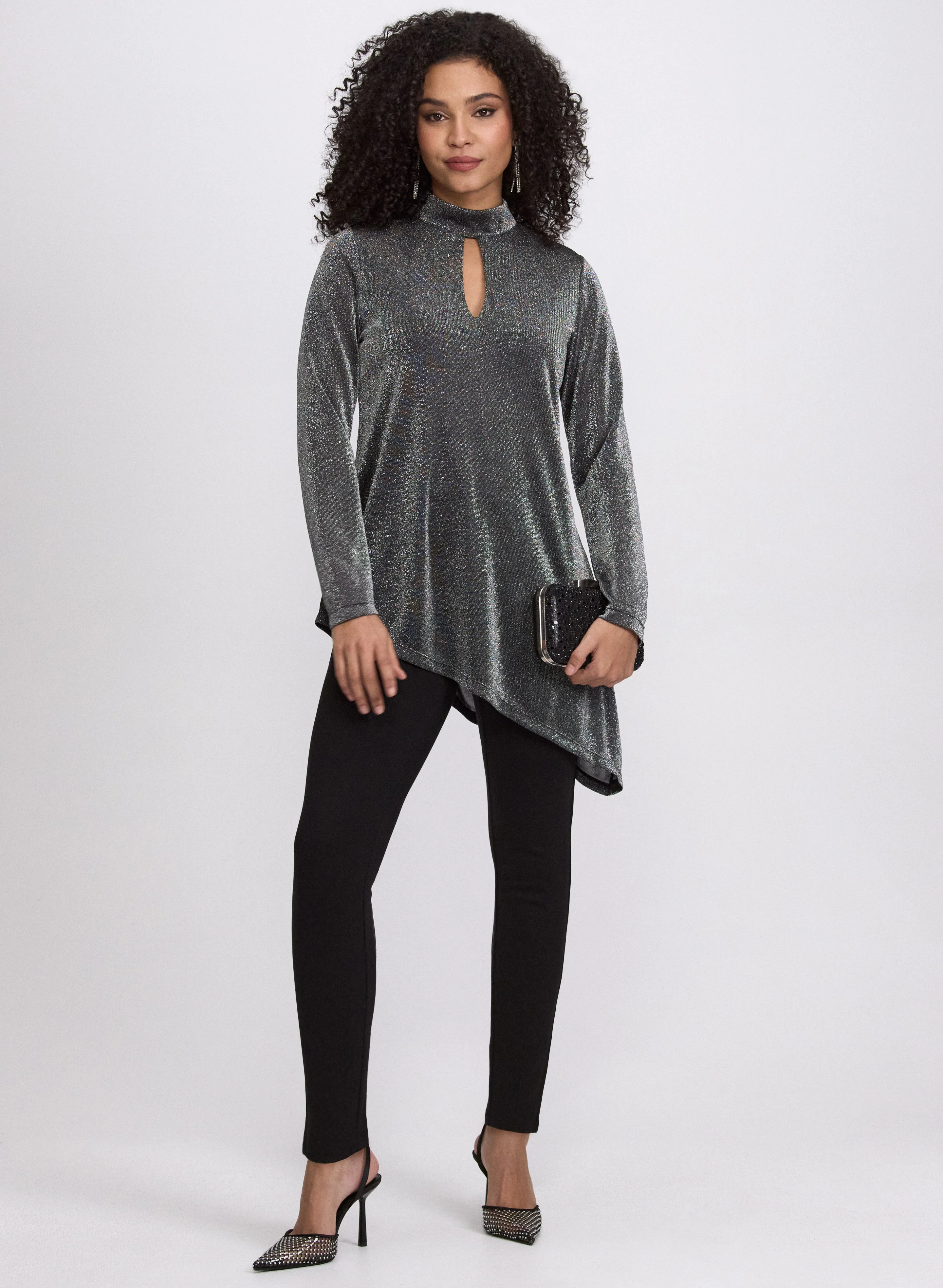 Metallic Asymmetrical Tunic - Image 3