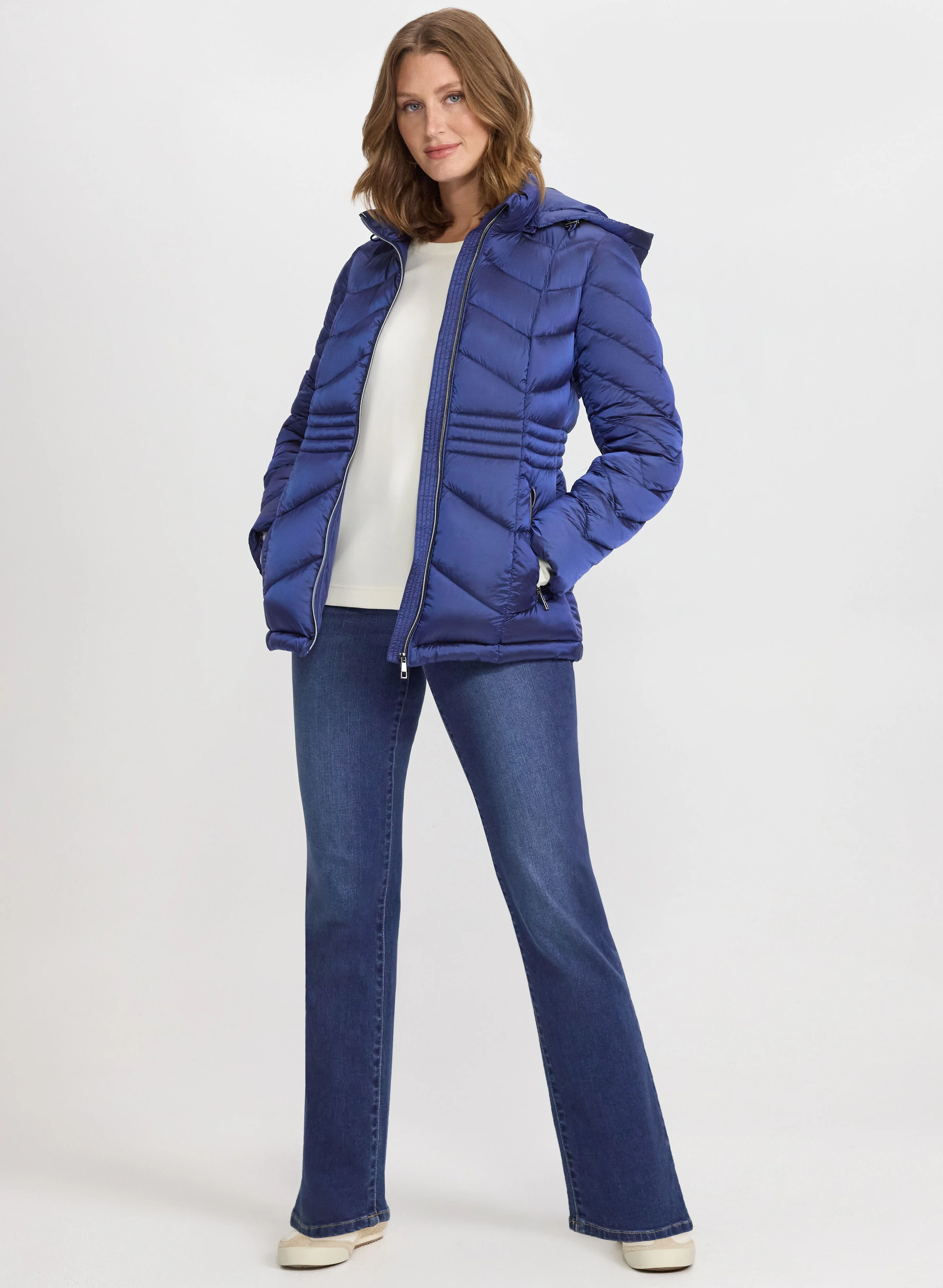 Metallic Chevron Quilted Jacket - Image 3