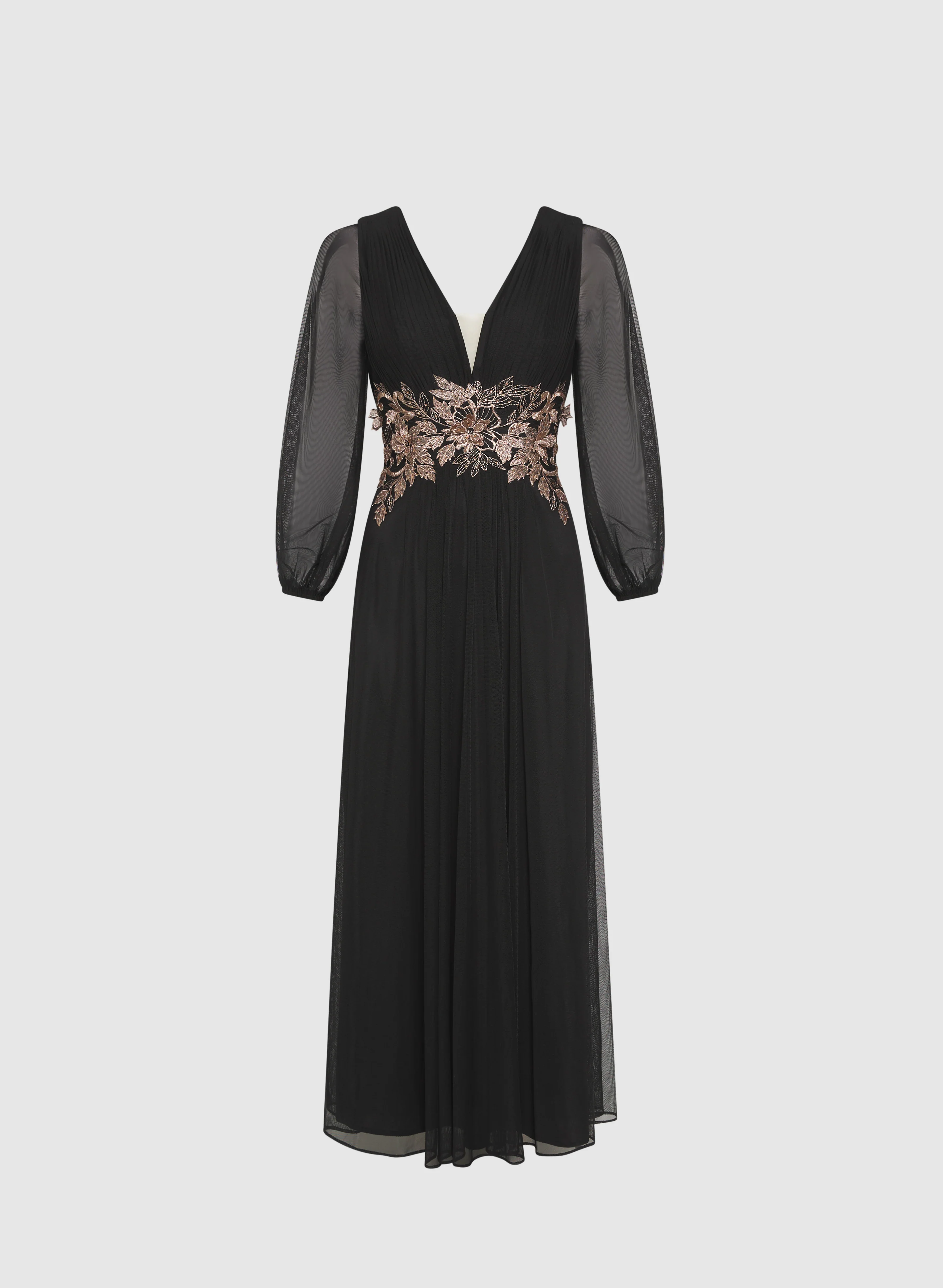 Metallic Floral Appliqué Dress - Image 6