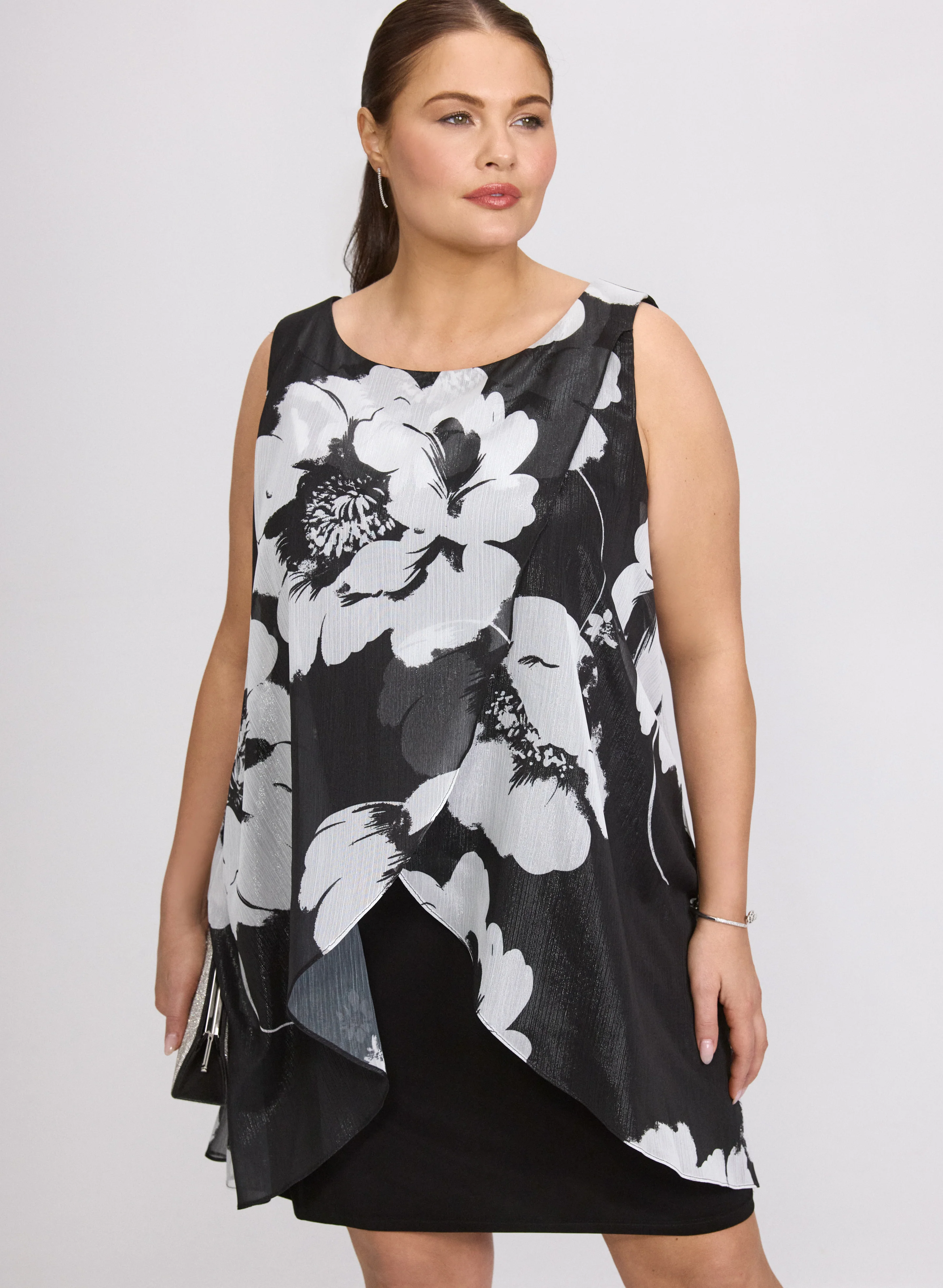 Metallic Floral Dress - Image 4