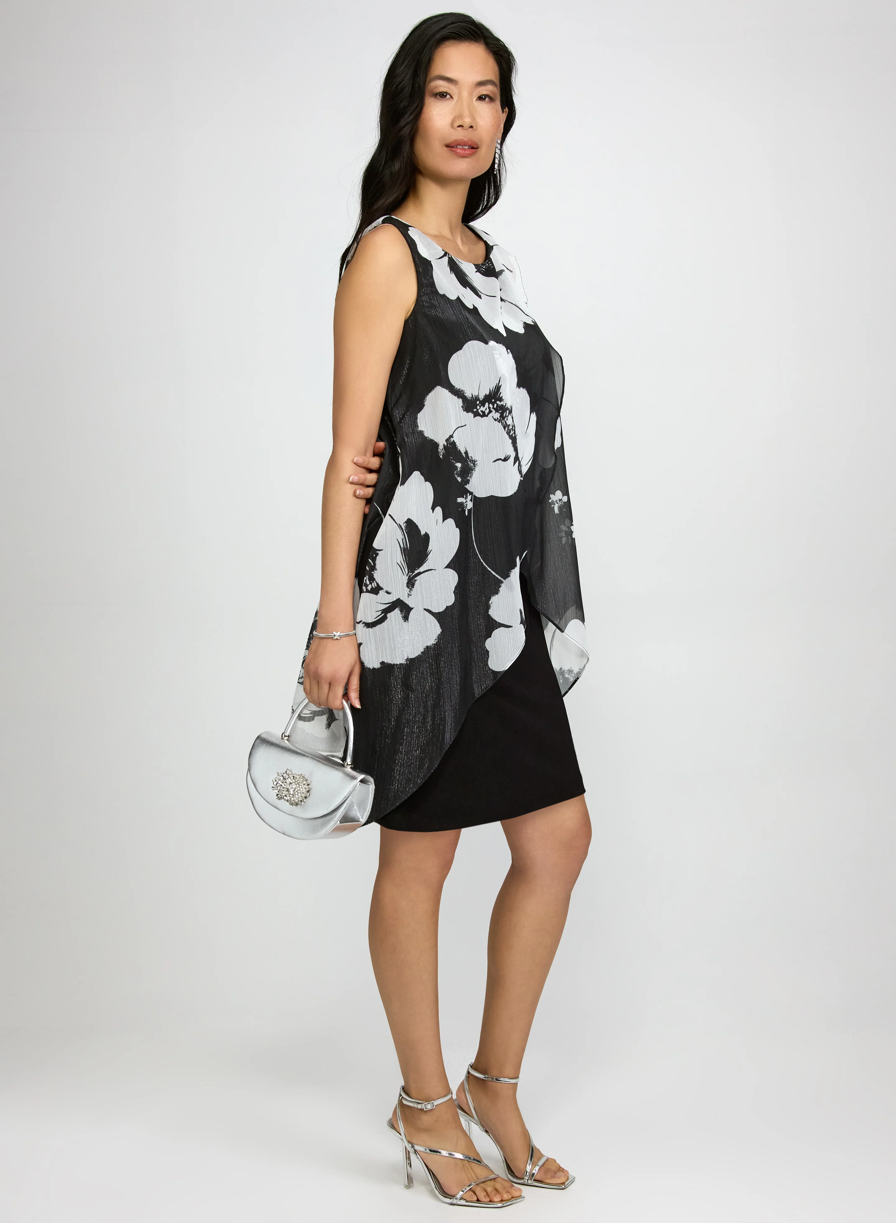 Metallic Floral Dress - Image 2