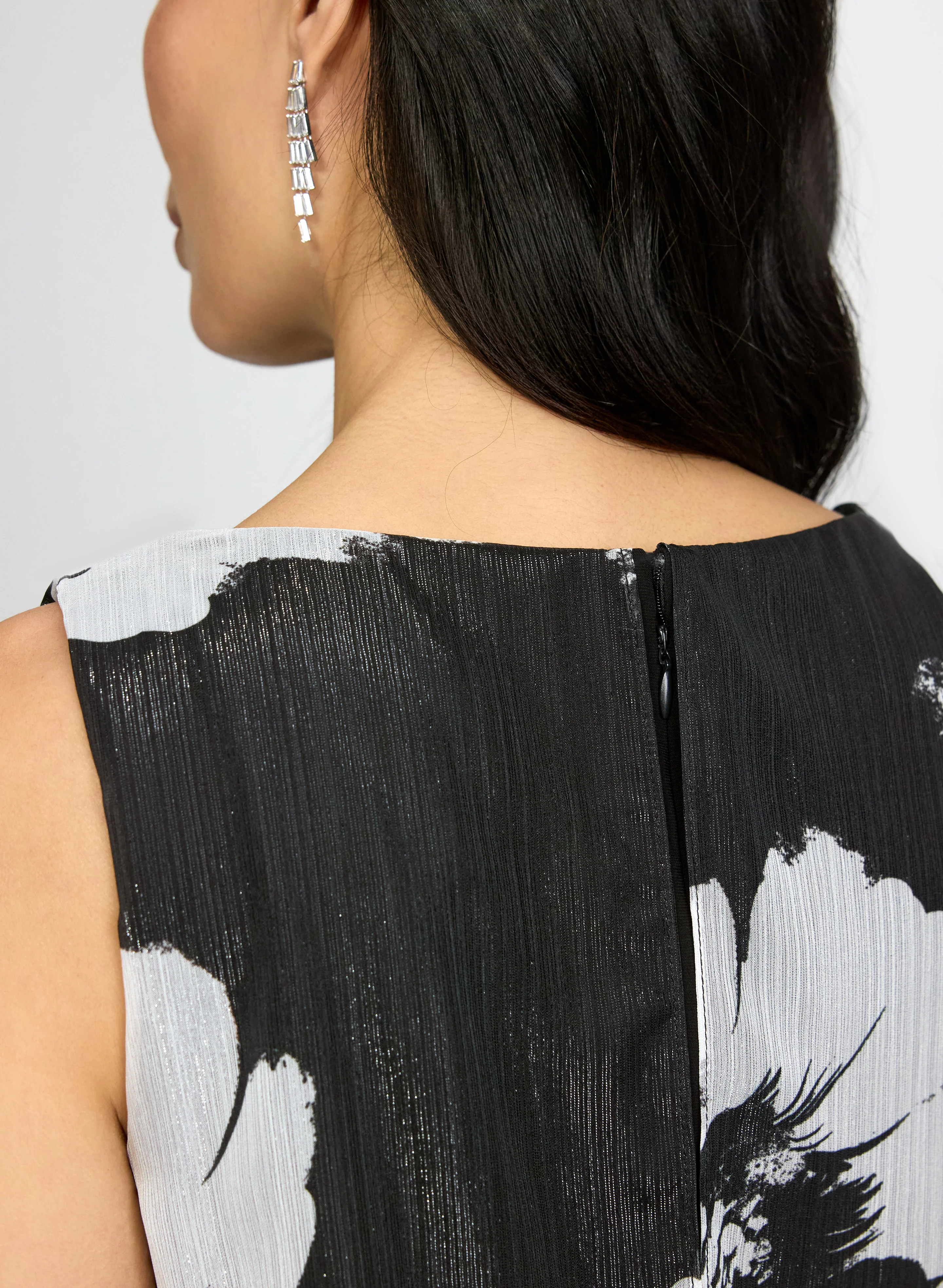 Metallic Floral Dress - Image 3