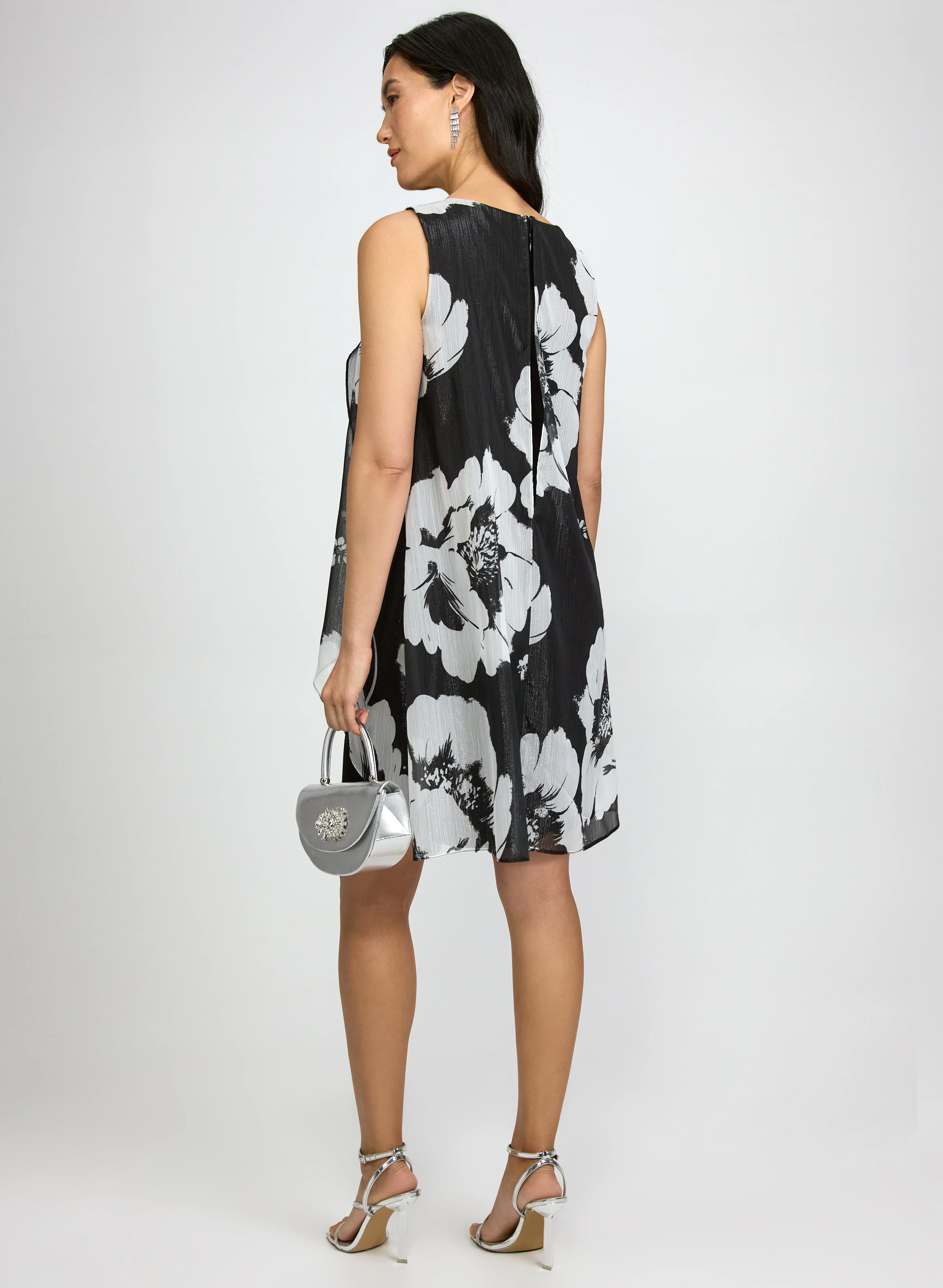 Metallic Floral Dress - Image 4