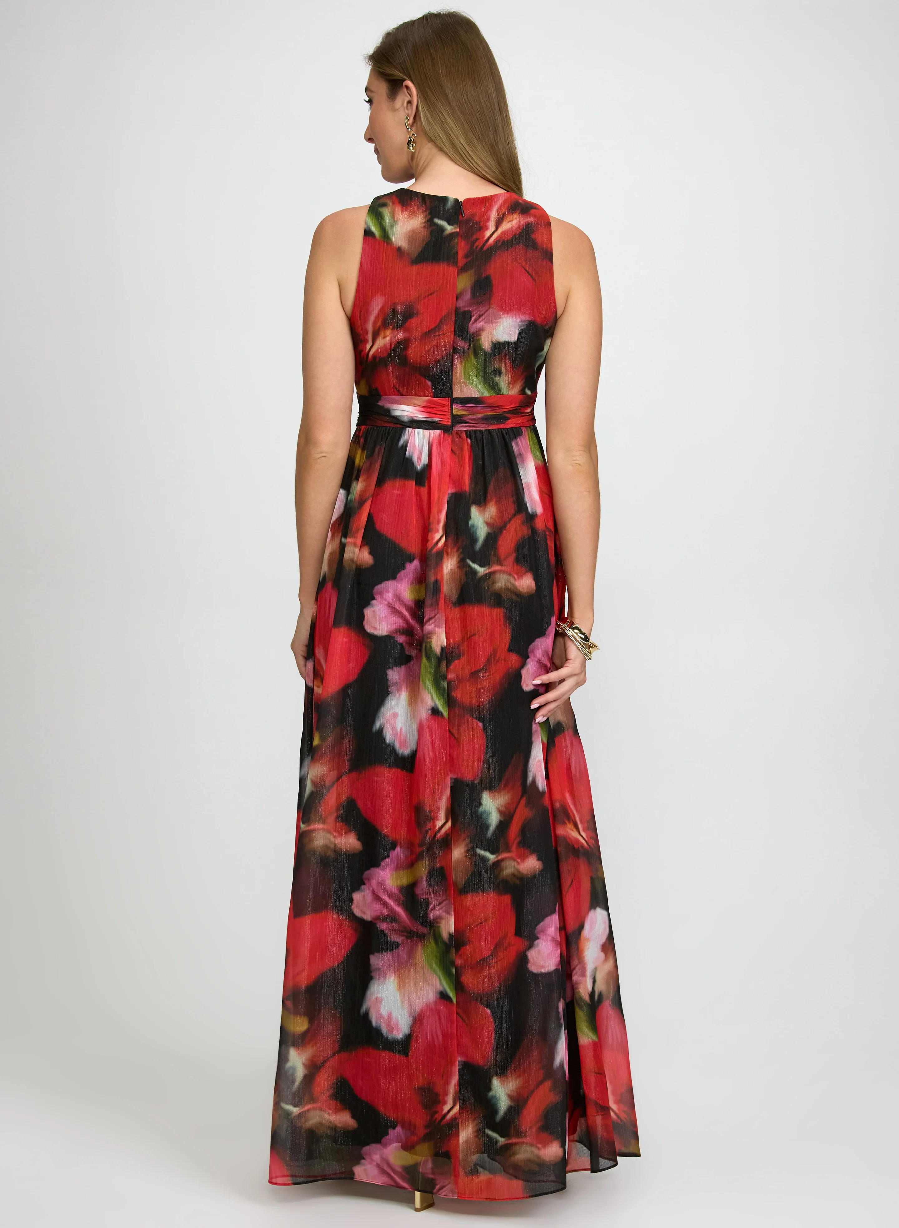 Metallic Floral Dress - Image 3