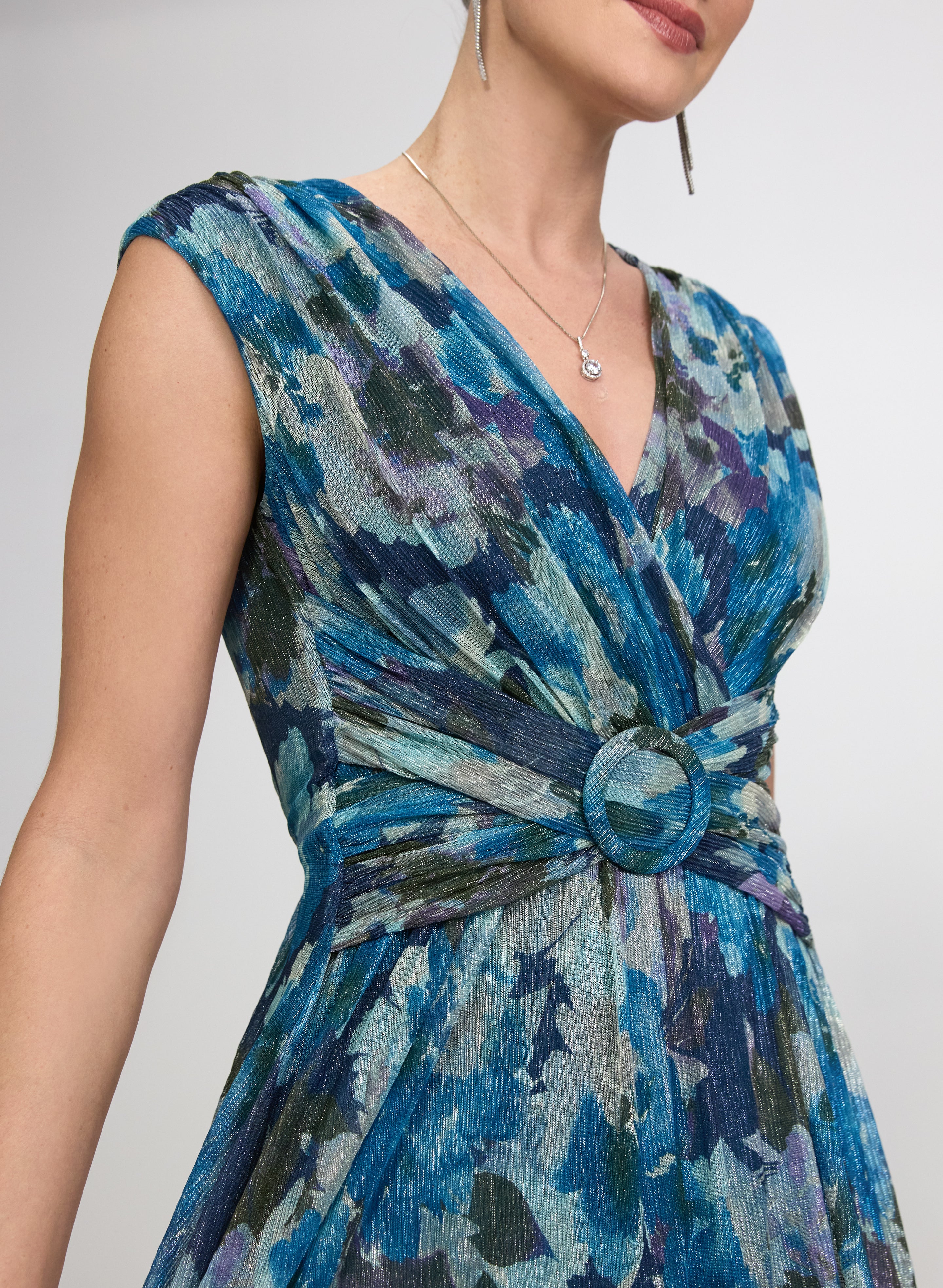 Metallic Floral Dress - Image 3