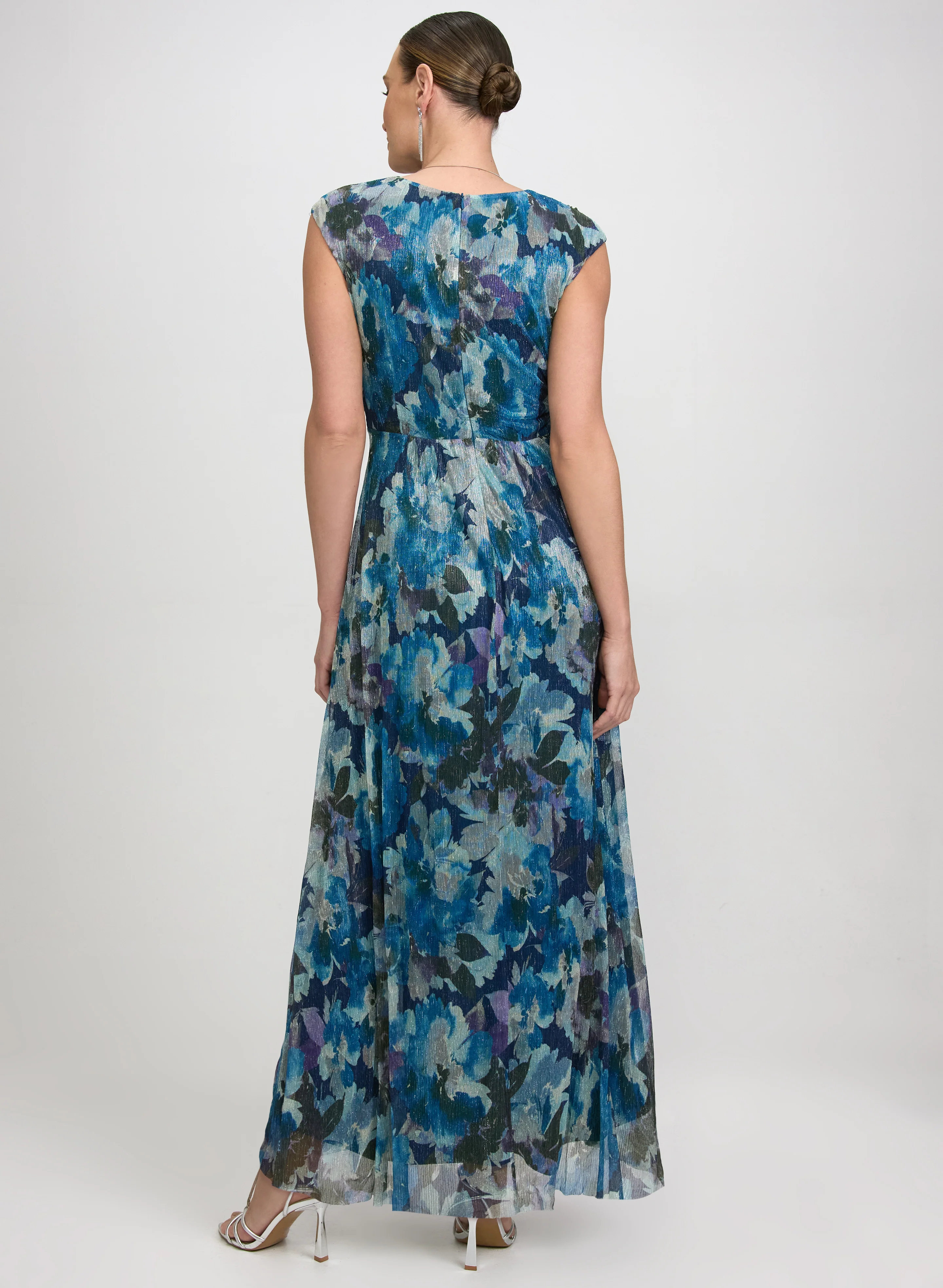 Metallic Floral Dress - Image 4