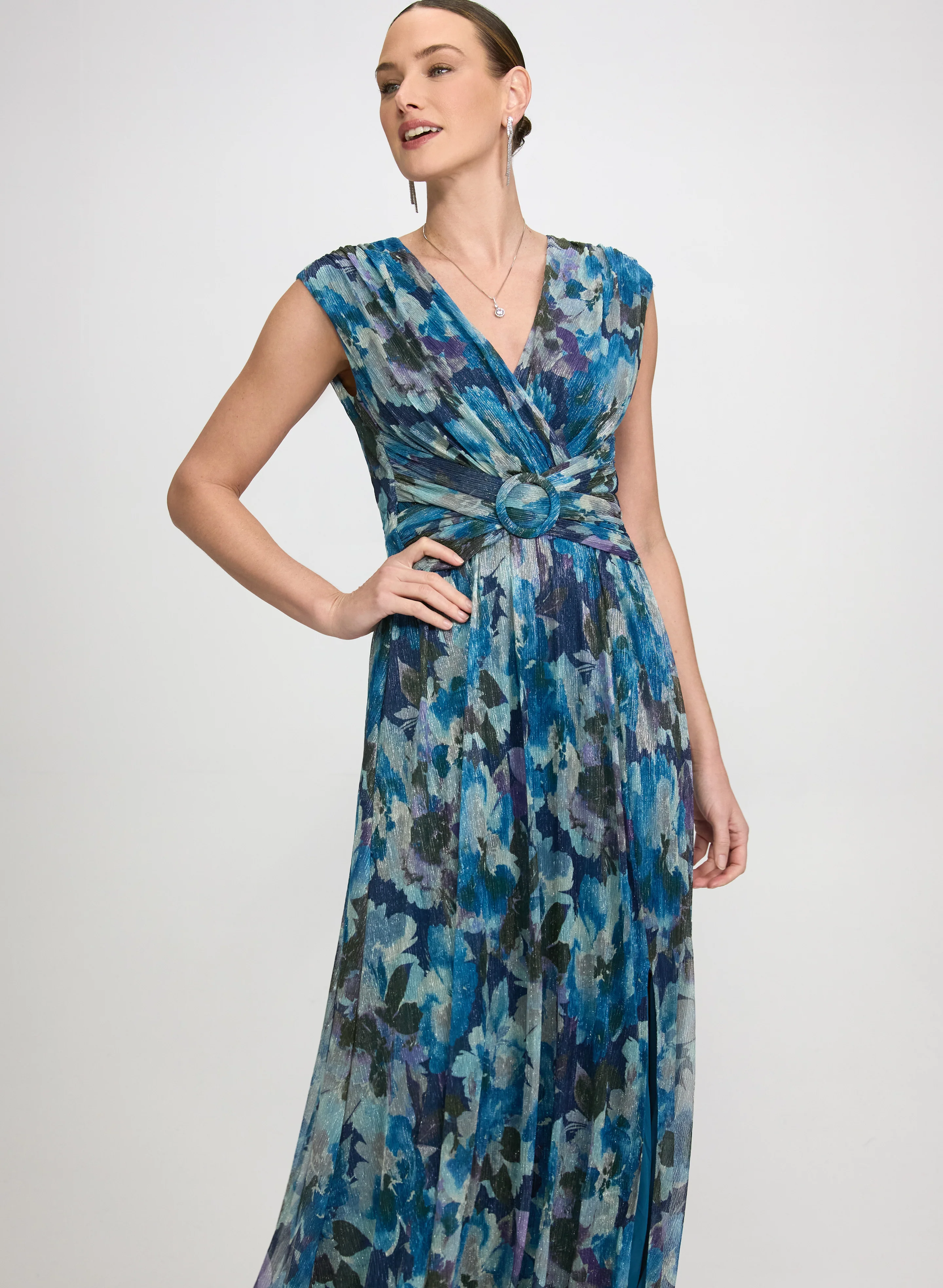 Metallic Floral Dress - Image 5