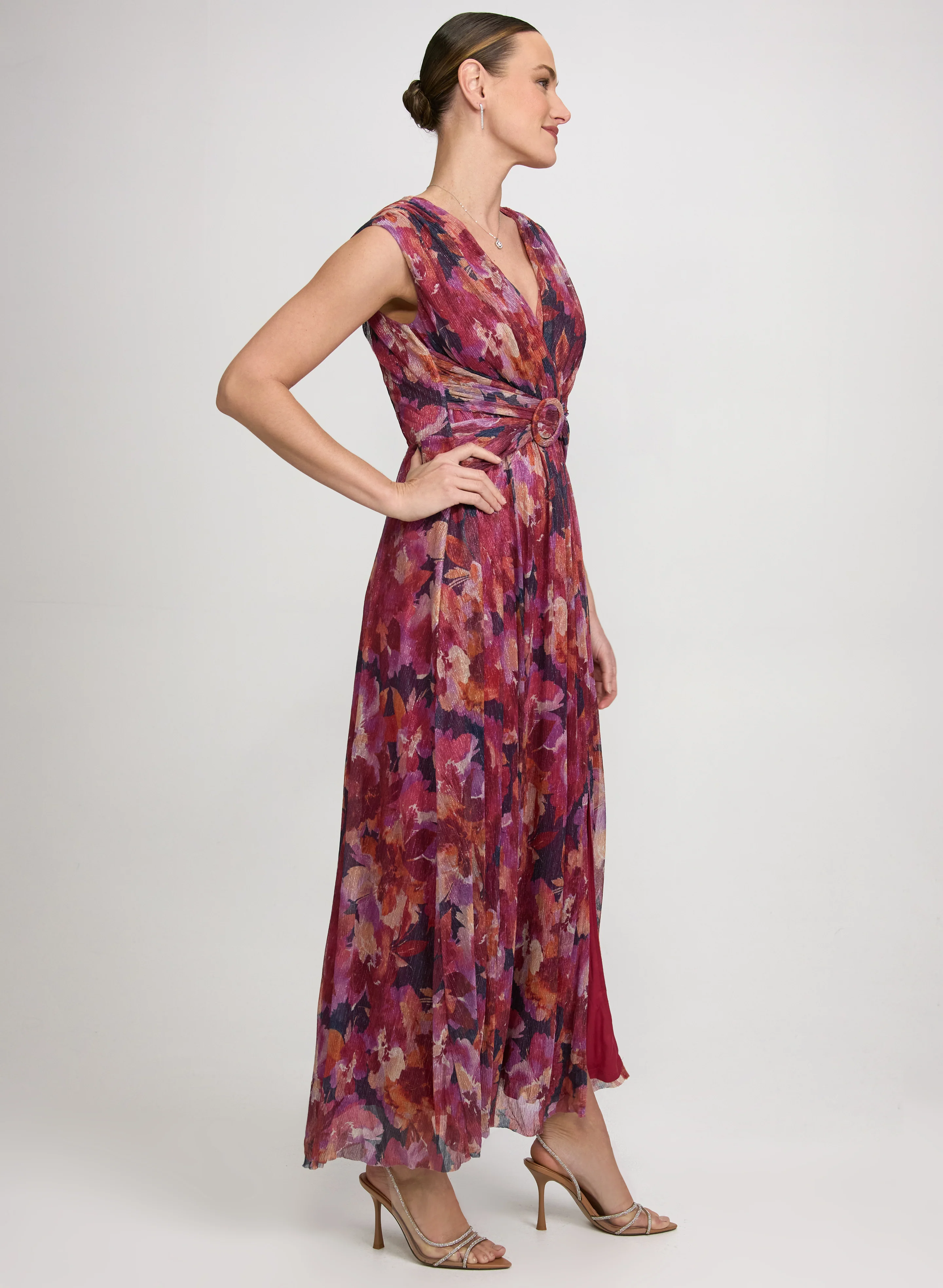 Metallic Floral Dress - Image 2