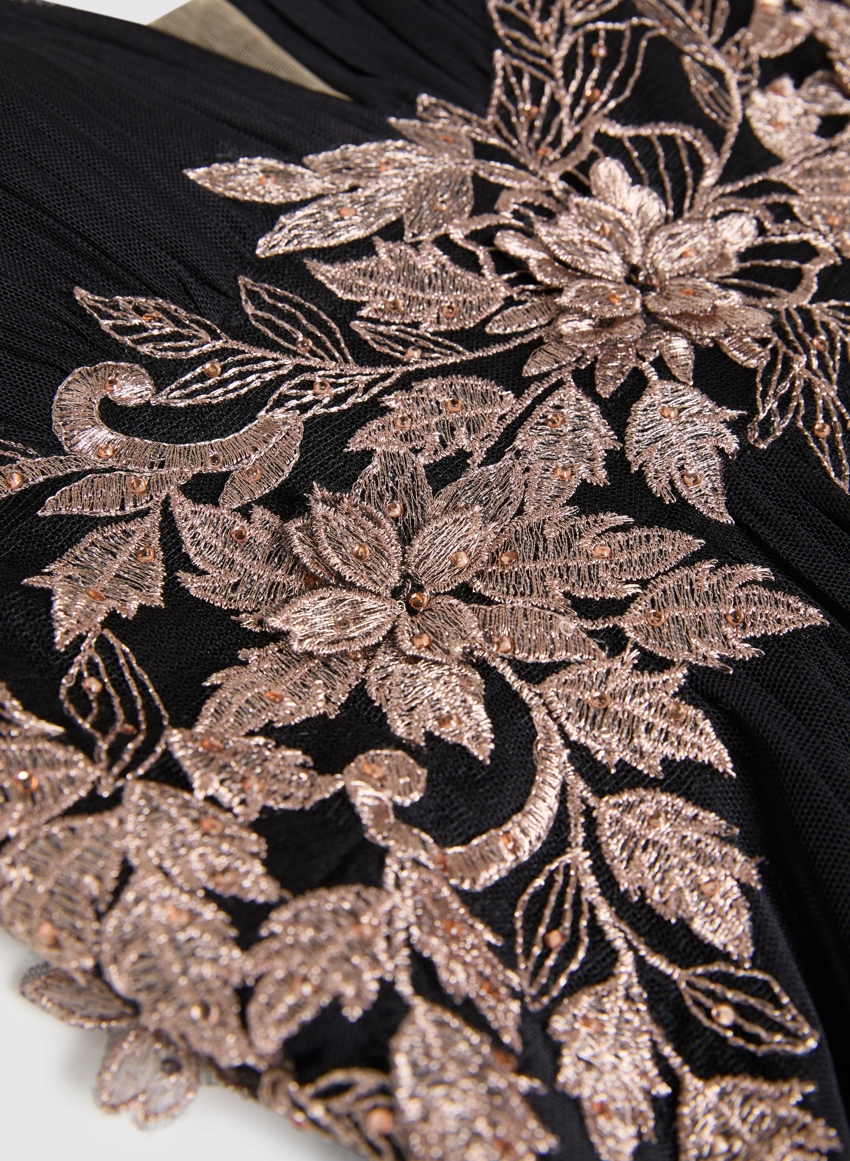 Metallic Floral Embroidered Dress - Image 7