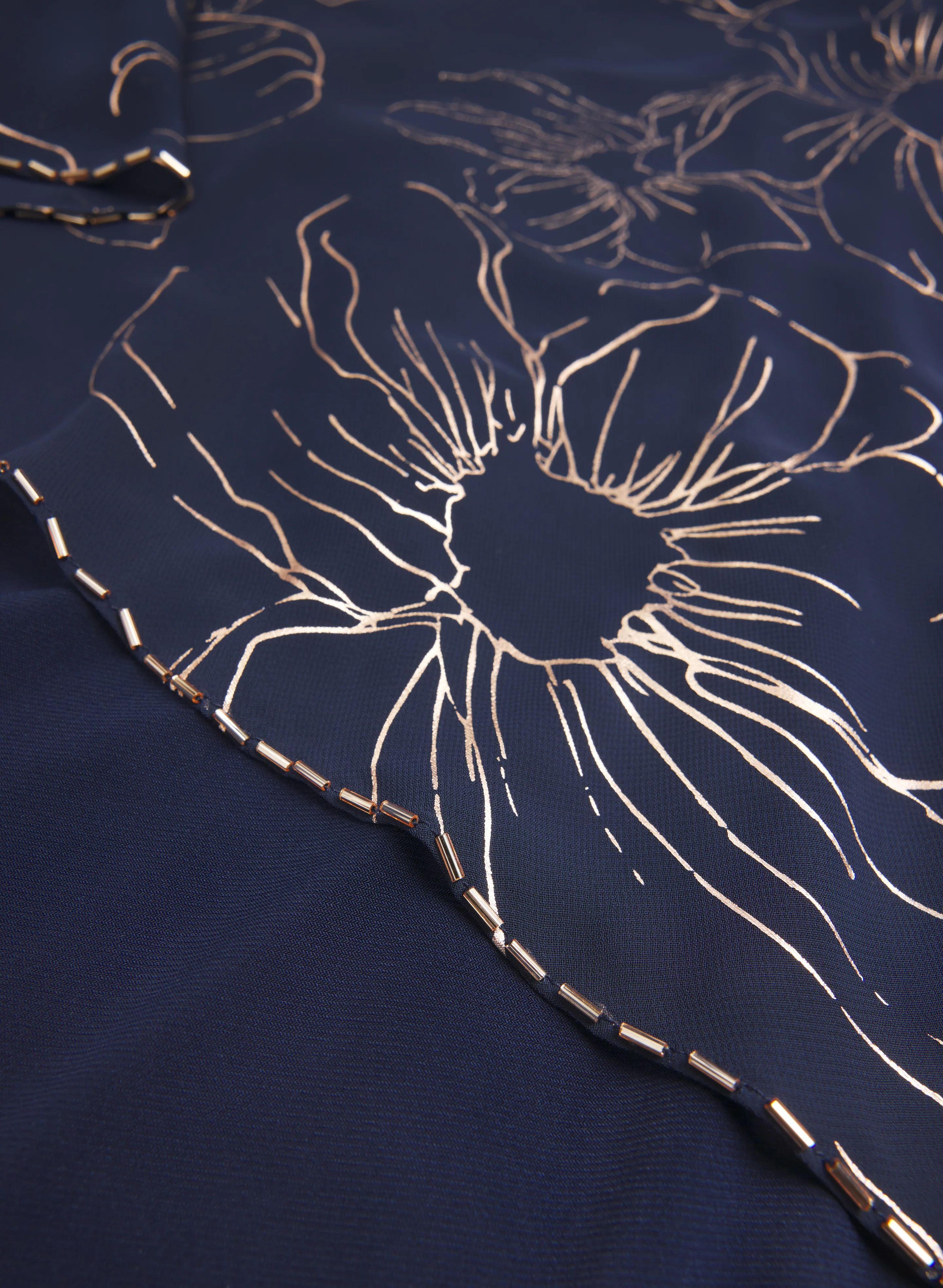 Metallic Floral Overlay Dress - Image 7