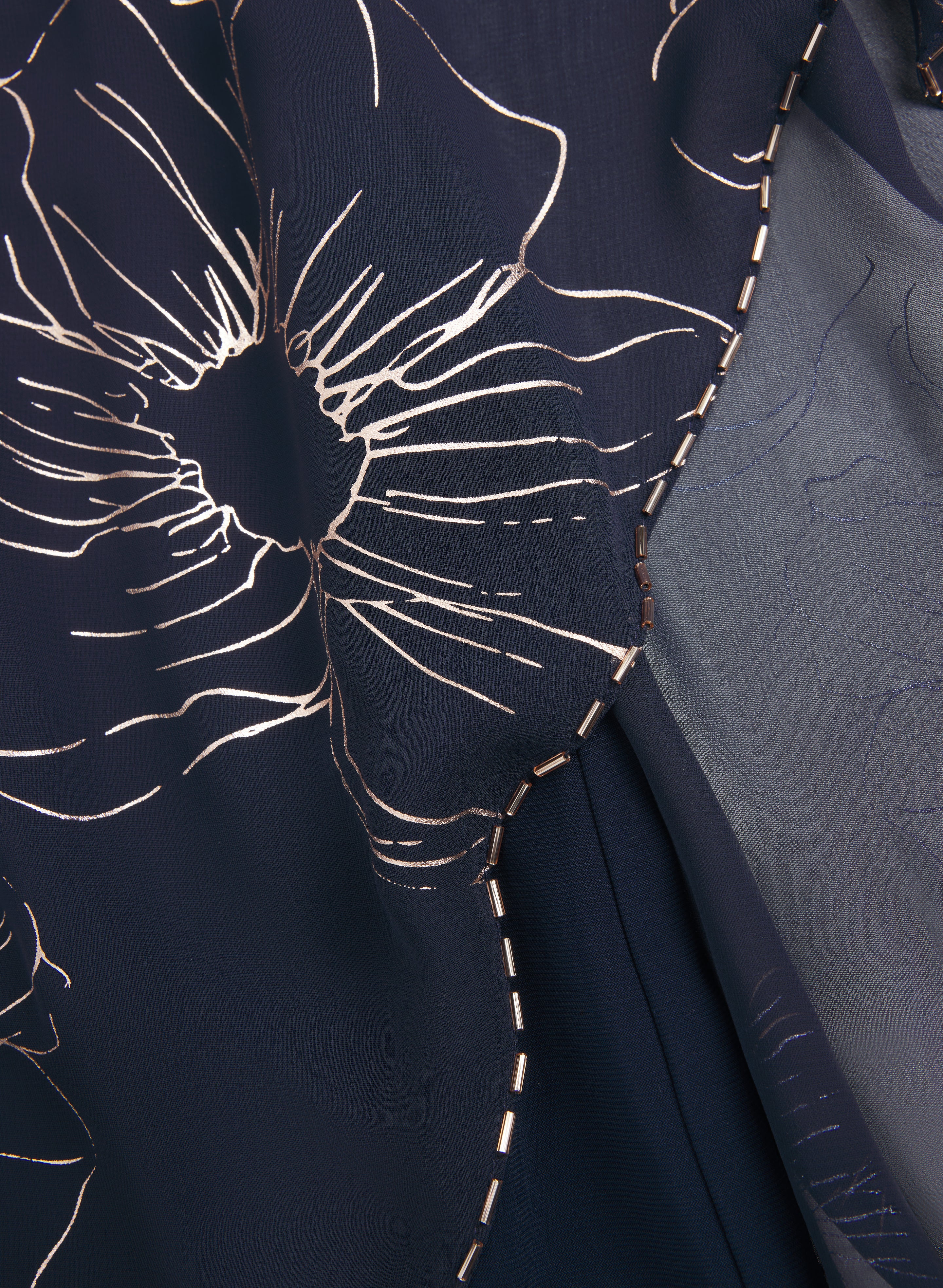 Metallic Floral Overlay Dress - Image 6