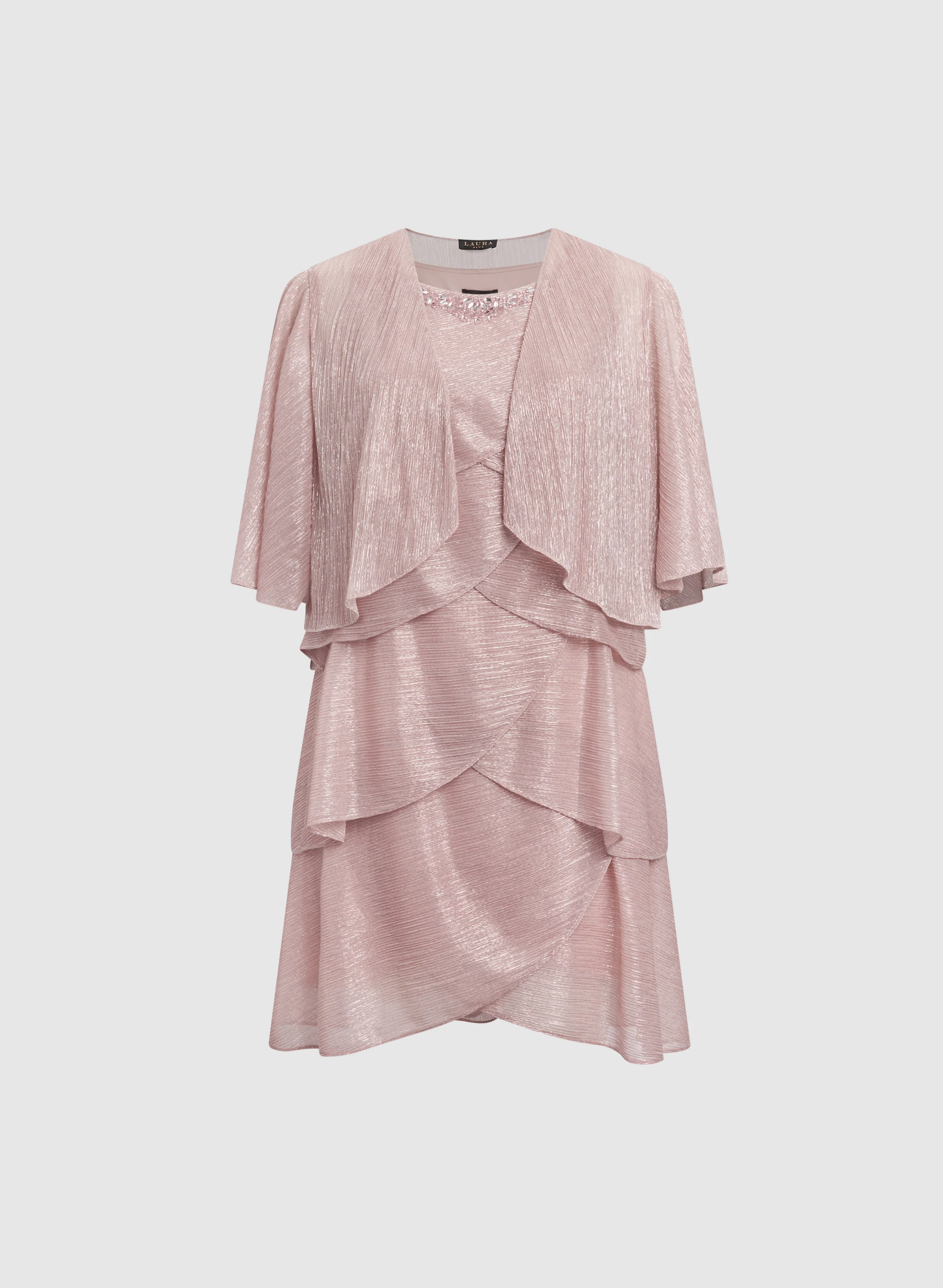Metallic Jacket & Tiered Dress Set - Image 6