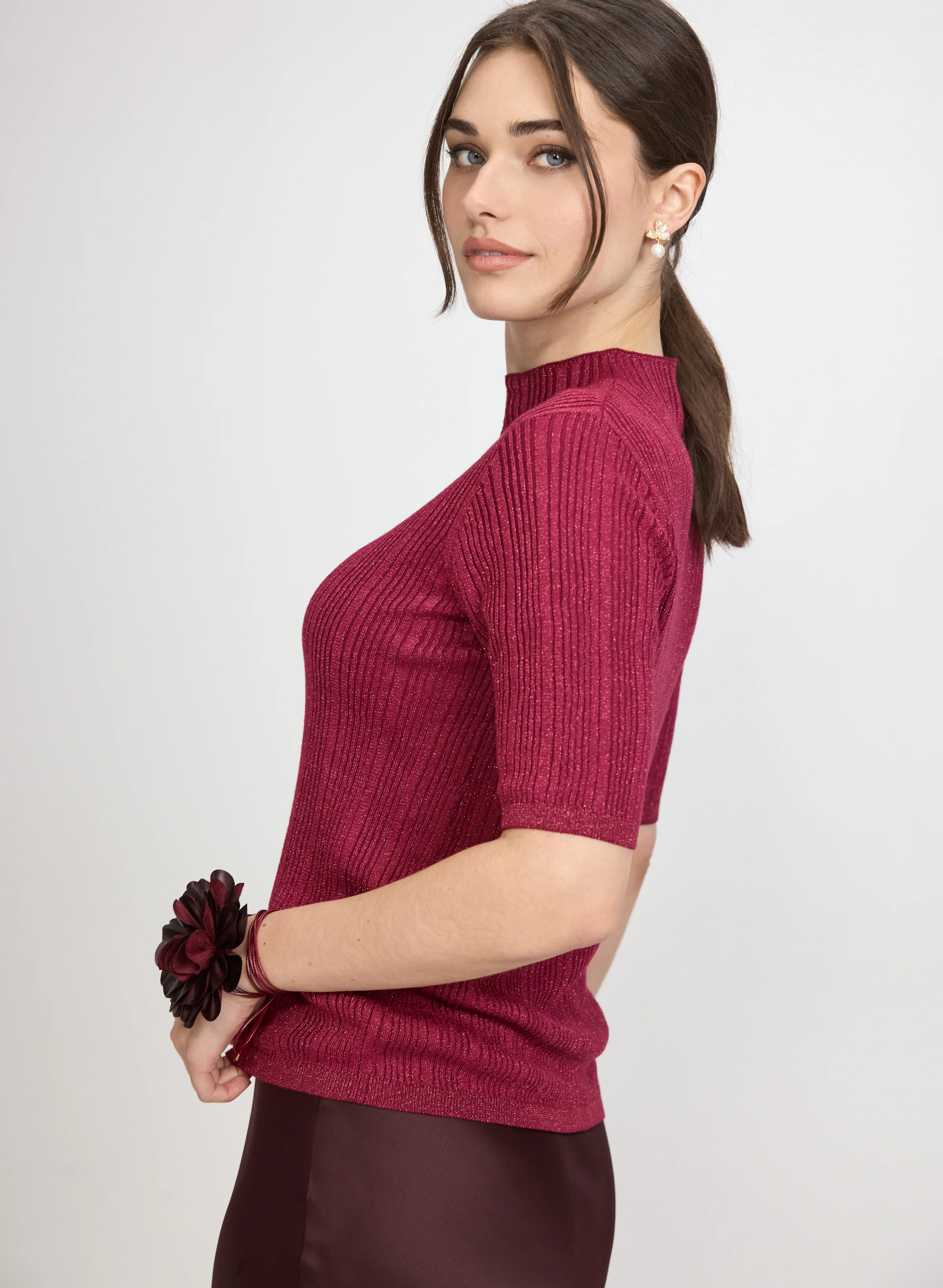 Metallic Knit Pullover - Image 7
