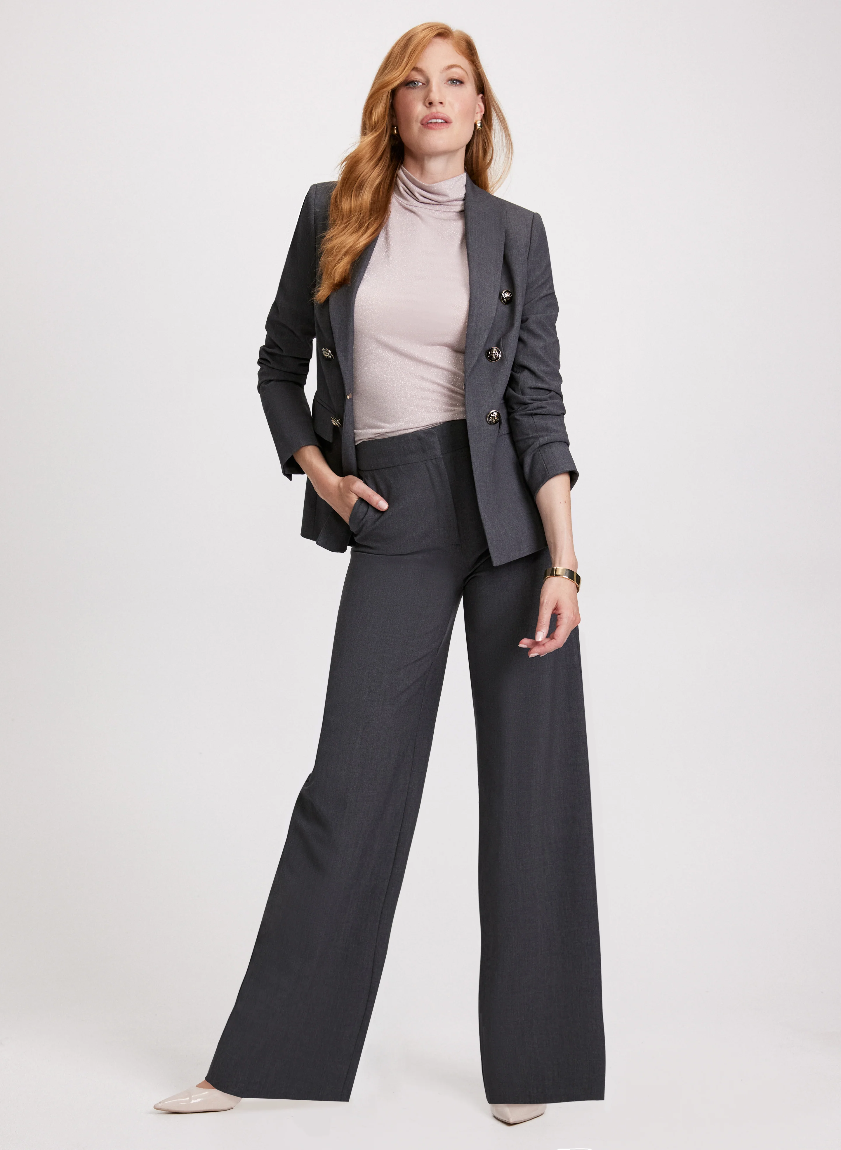 Metallic Knit Turtleneck Top - Image 3