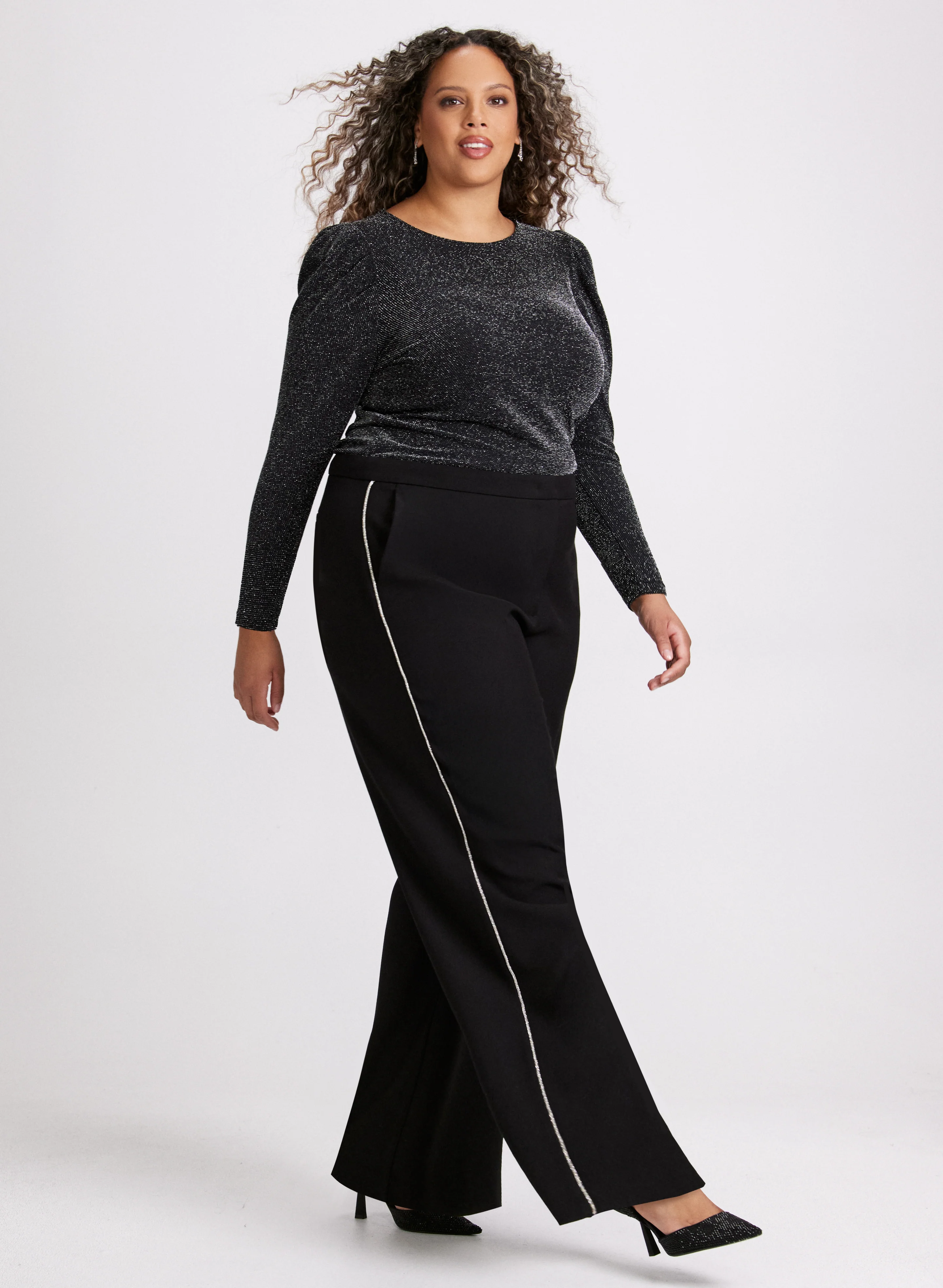 Metallic Long Sleeve Top - Image 3