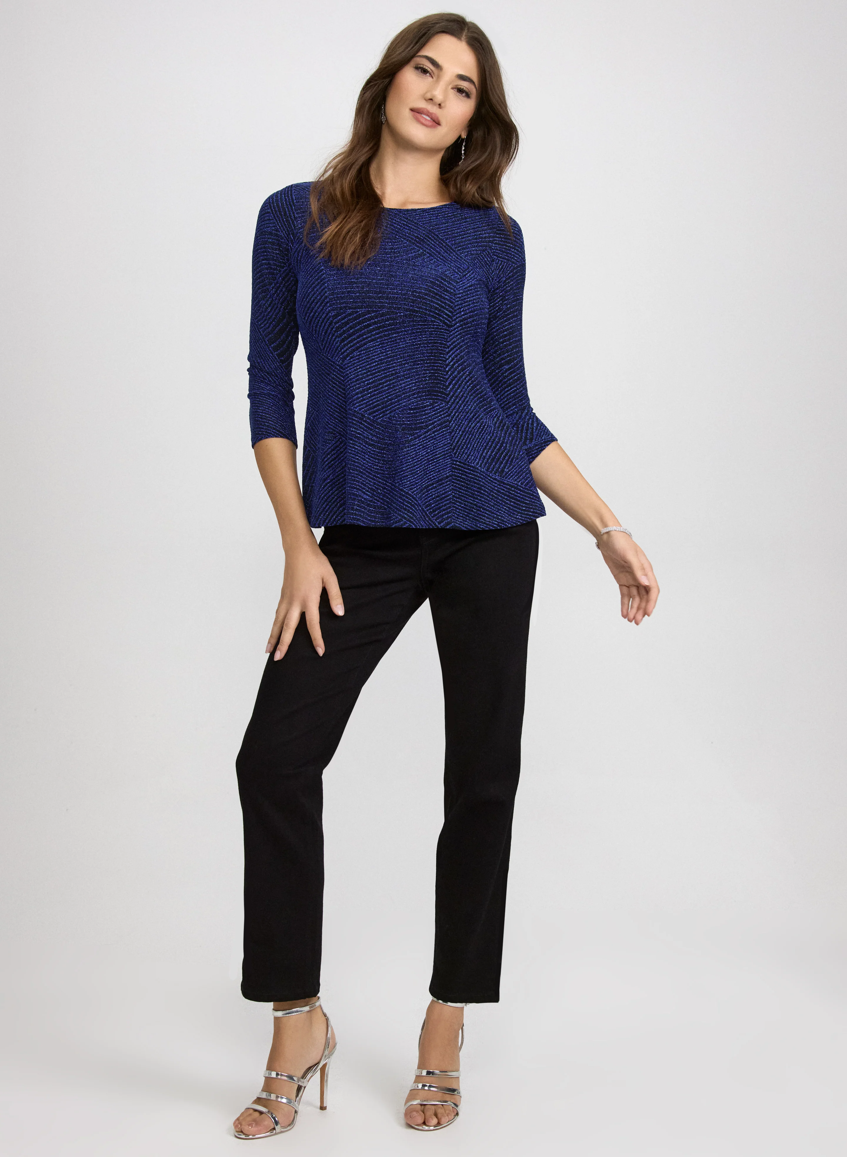 Metallic Peplum Top - Image 3