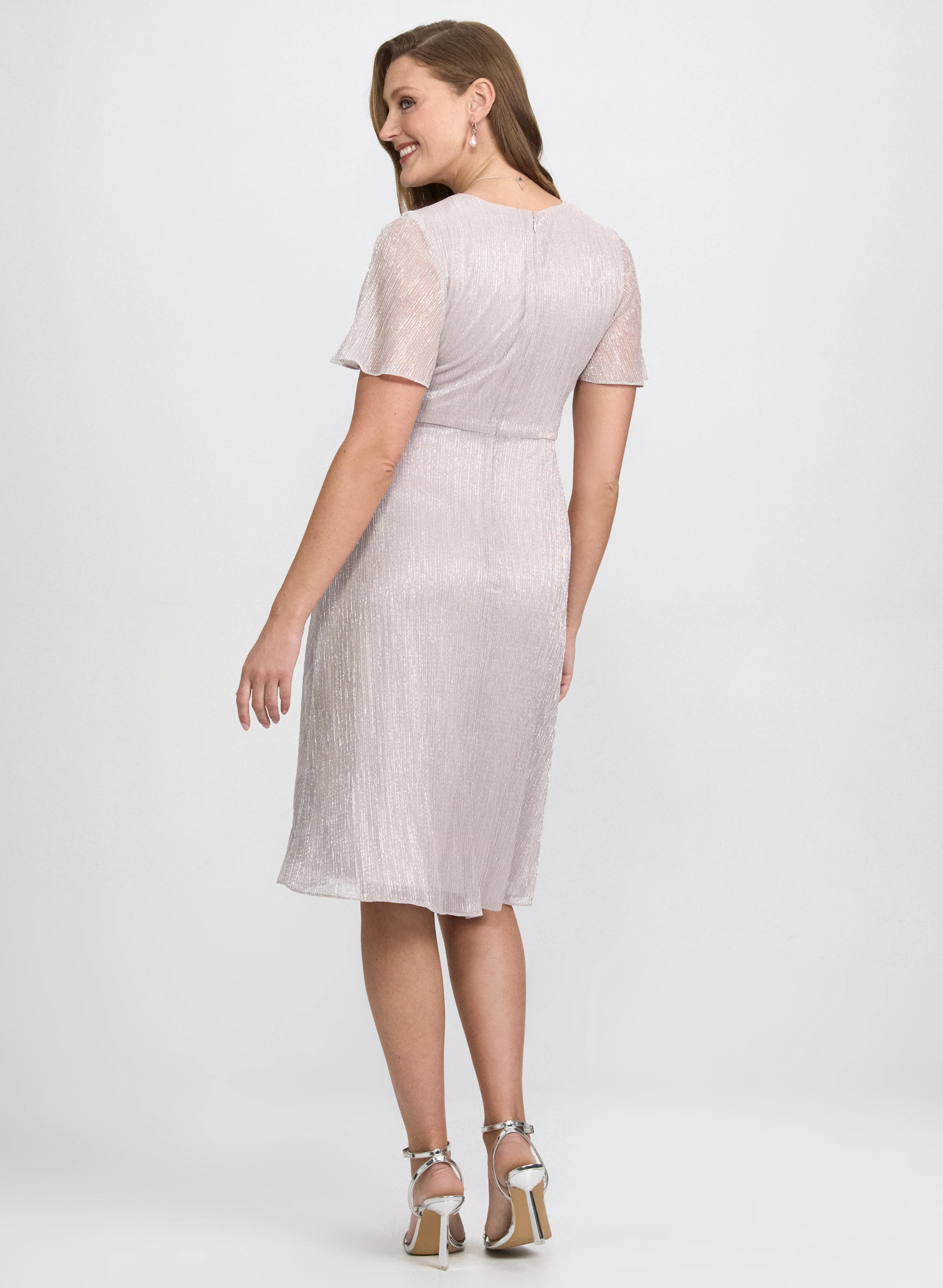 Metallic Plissé Dress - Image 4