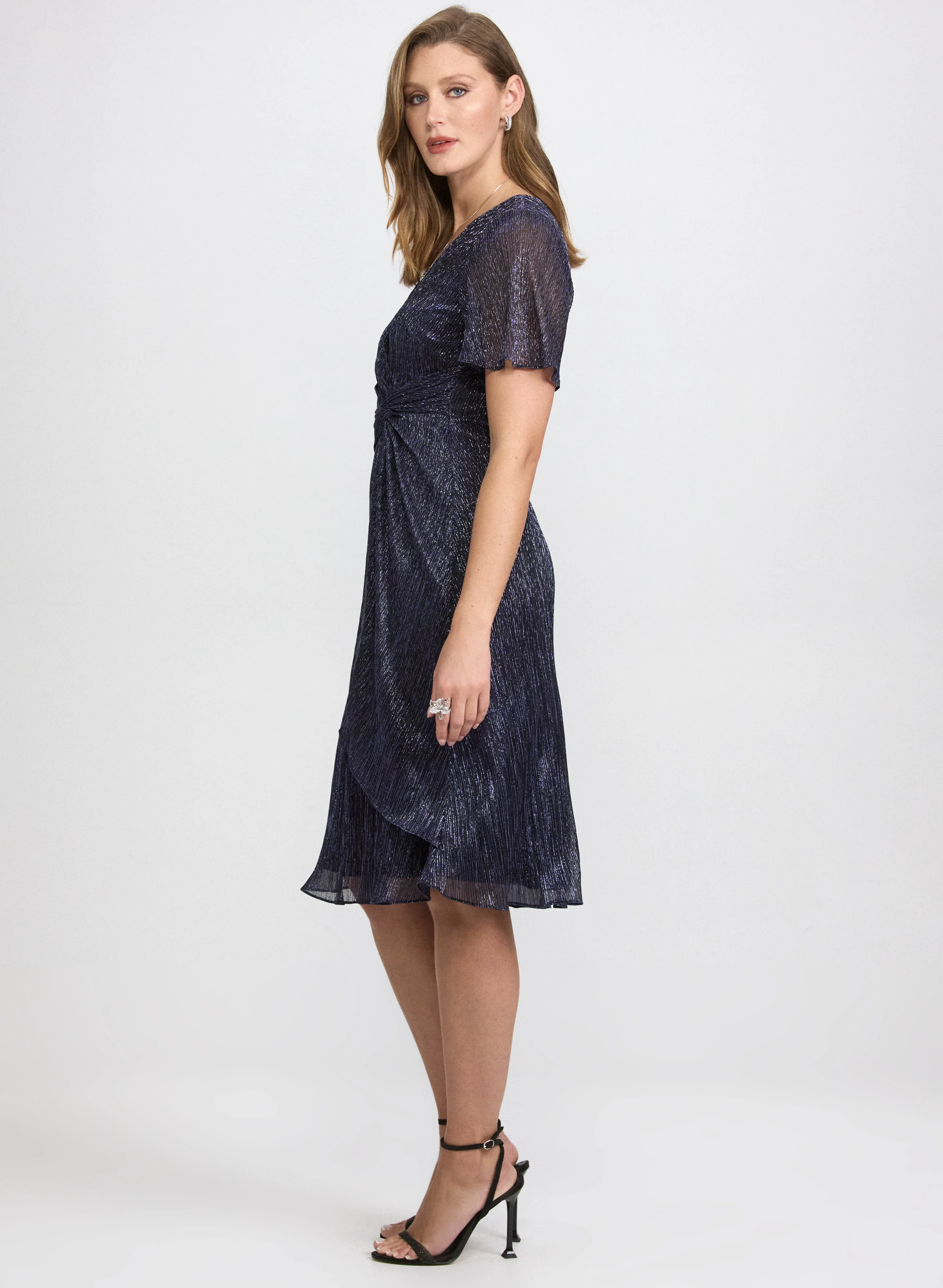 Metallic Plissé Dress - Image 2