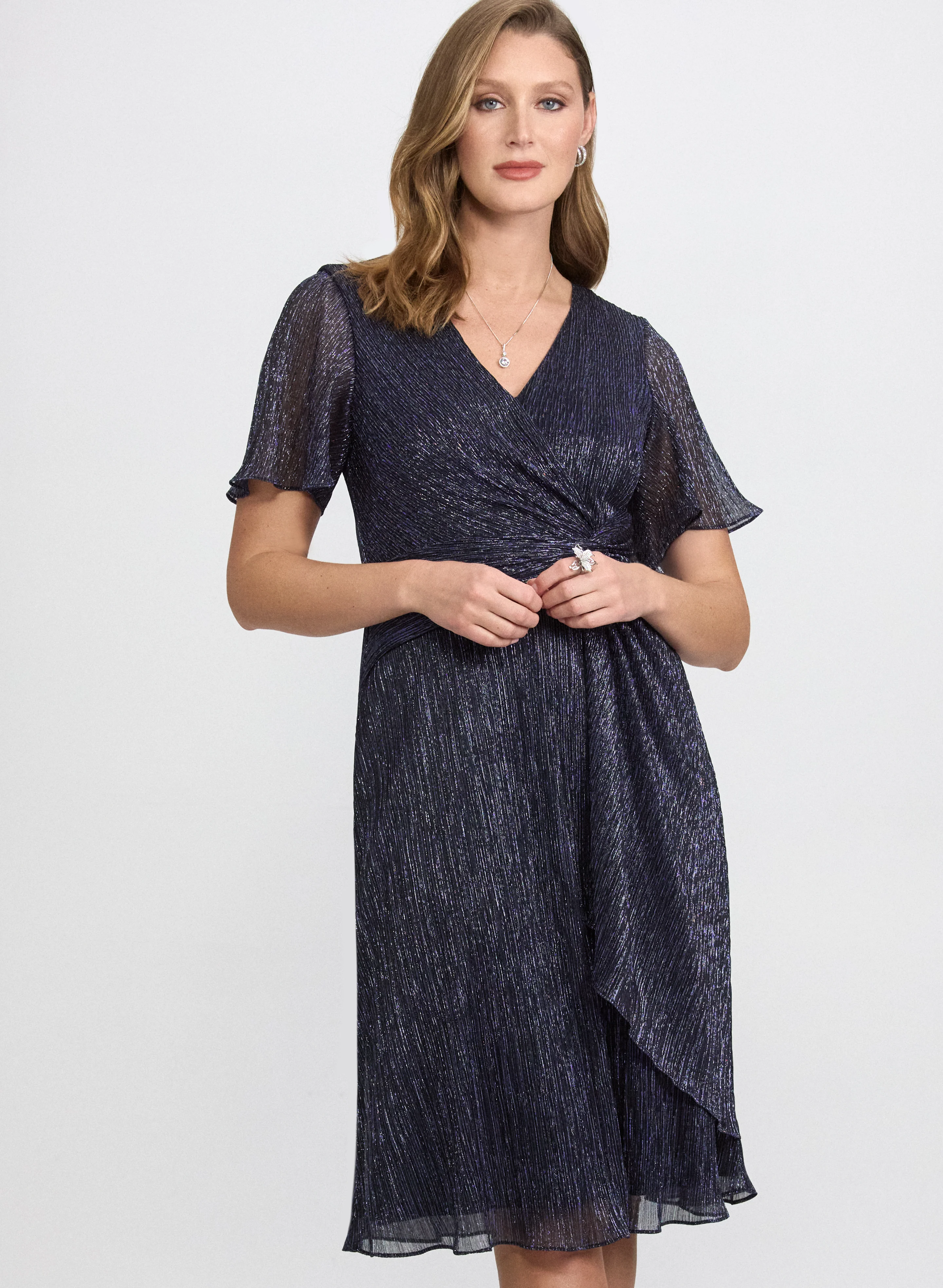 Metallic Plissé Dress - Image 7